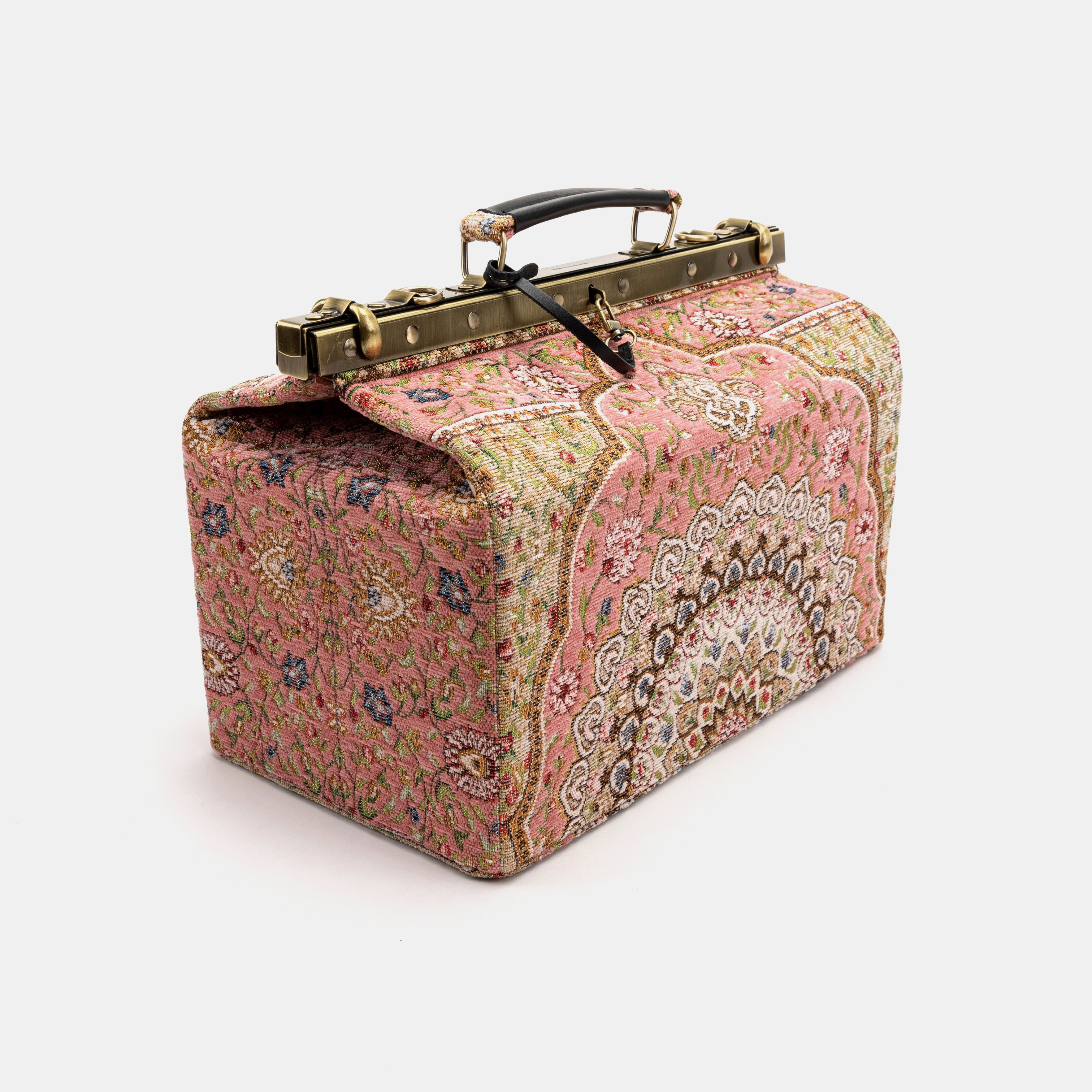Oriental Pink Genevieve Carpet Gladstone Bag front side