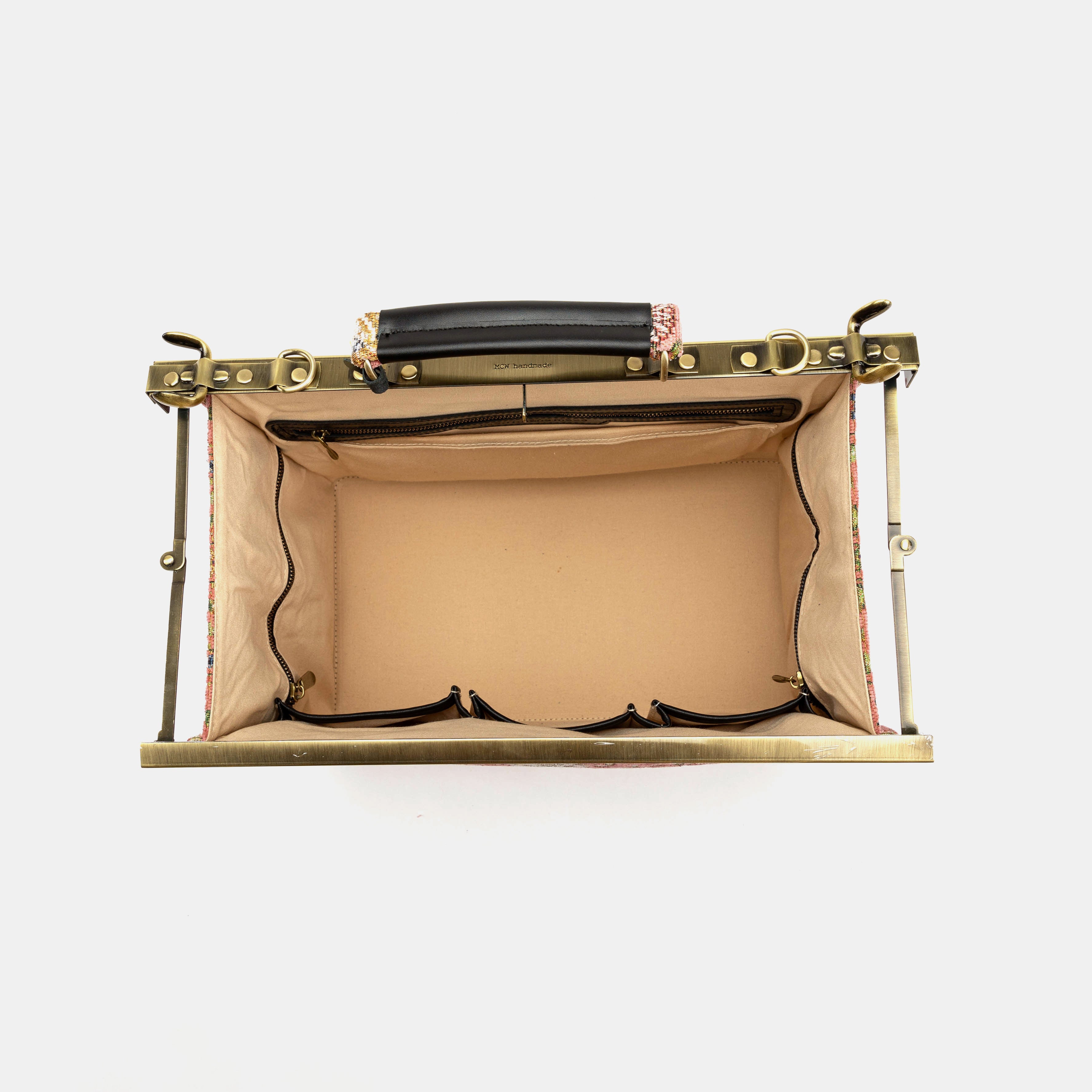 Oriental Pink Genevieve Carpet Gladstone Bag inside