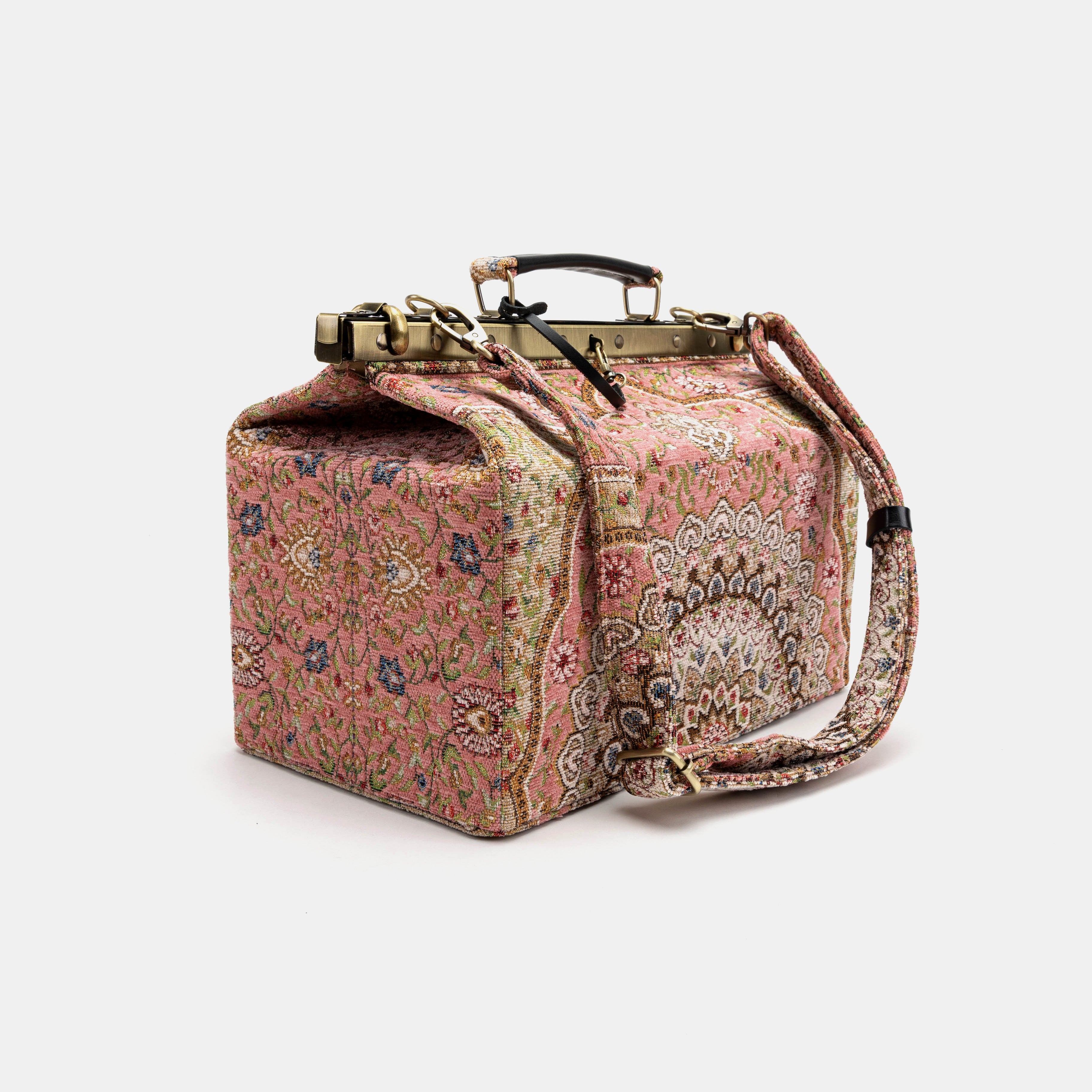 Oriental Pink Genevieve Carpet Gladstone Bag with shoulder strap