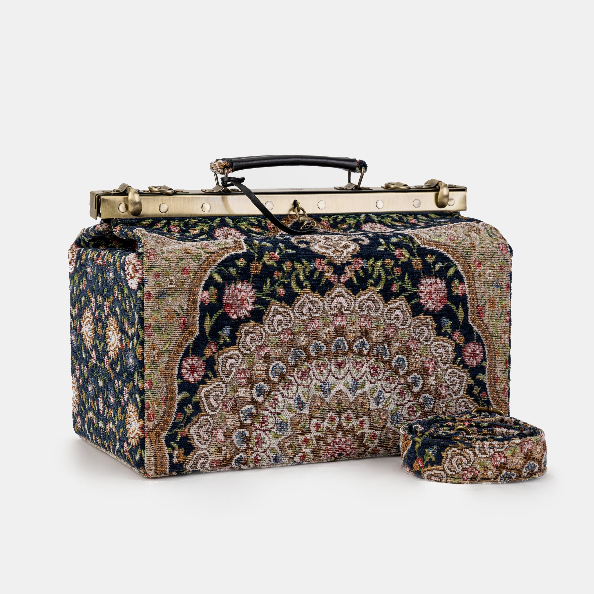 Oriental Navy Genevieve Carpet Gladstone Bag Doctor Bag of America