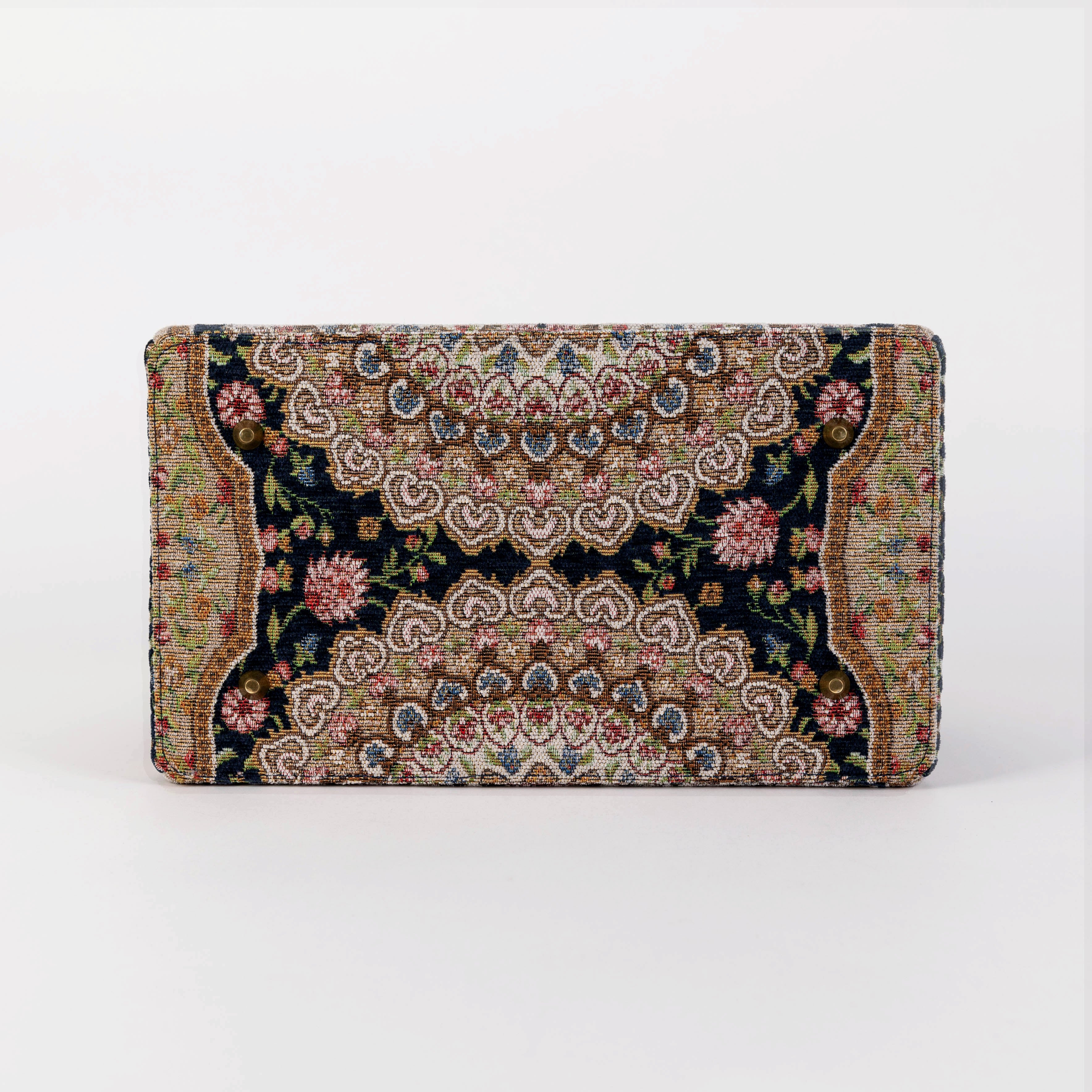 Oriental Navy Genevieve Carpet Gladstone Bag Doctor Bag of America bottom