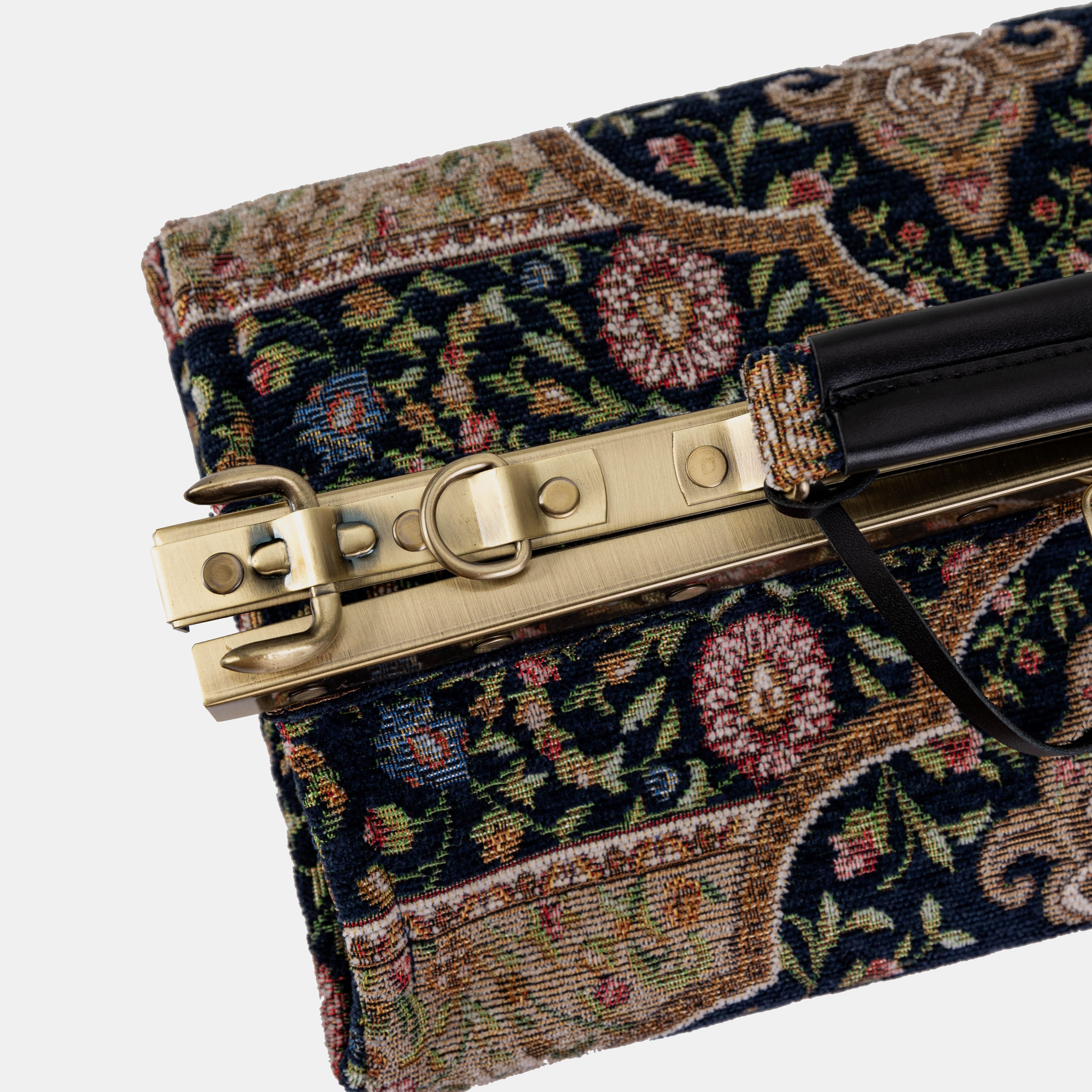 Oriental Navy Genevieve Carpet Gladstone Bag Doctor Bag of America frame