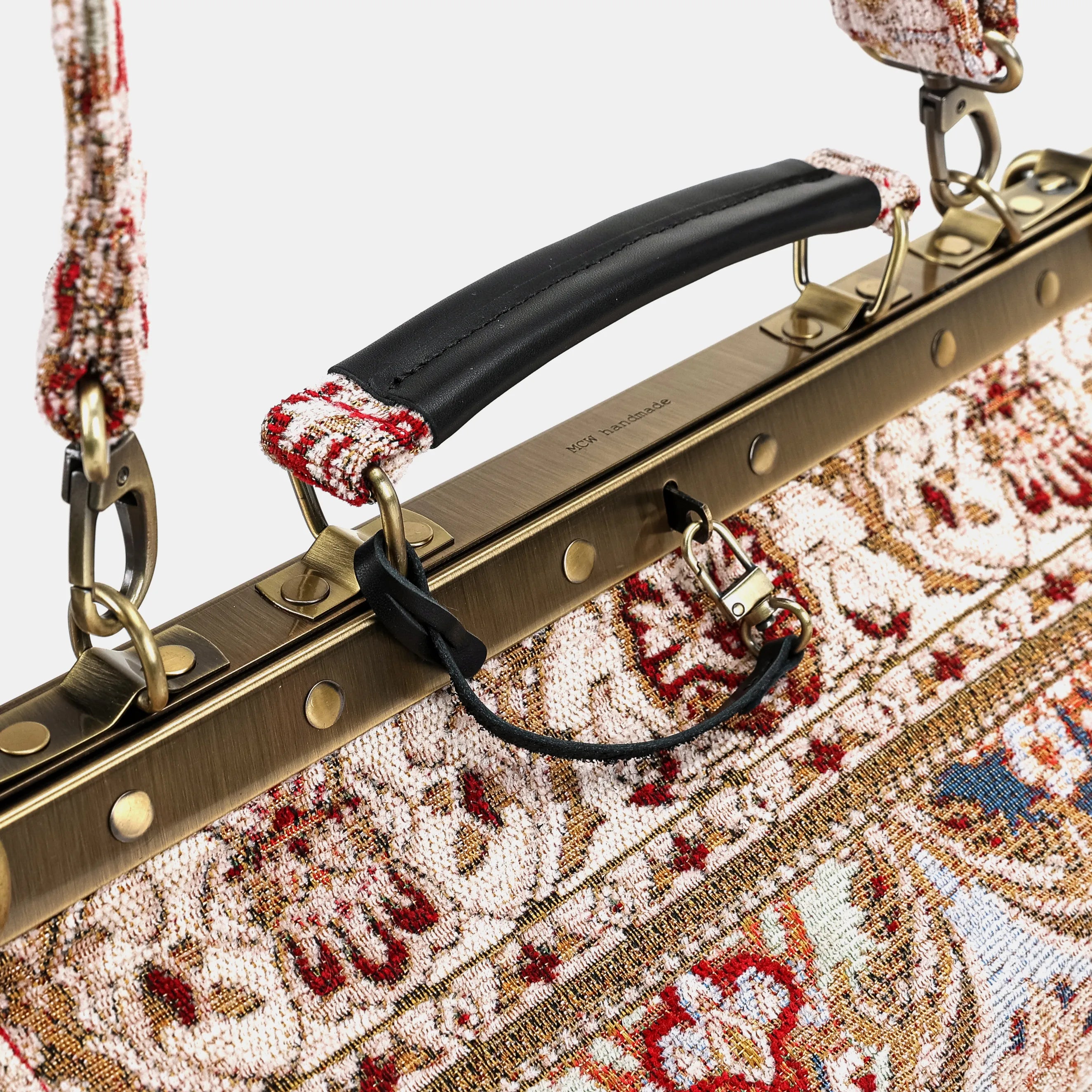 Golden Age Red Genevieve Carpet Gladstone Bag of America handle