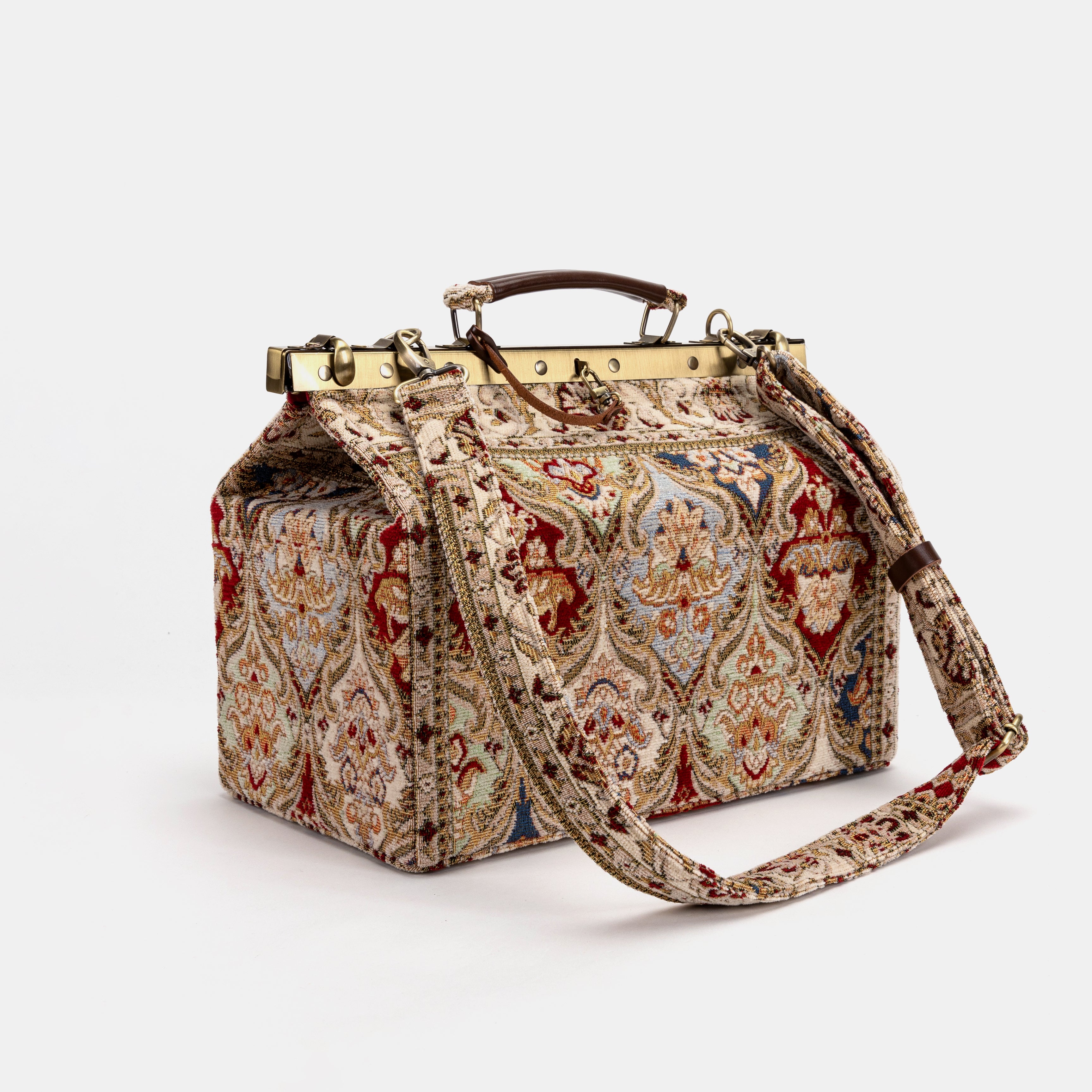 Golden Age Red Genevieve Carpet Gladstone Bag of America with shoulder strap
