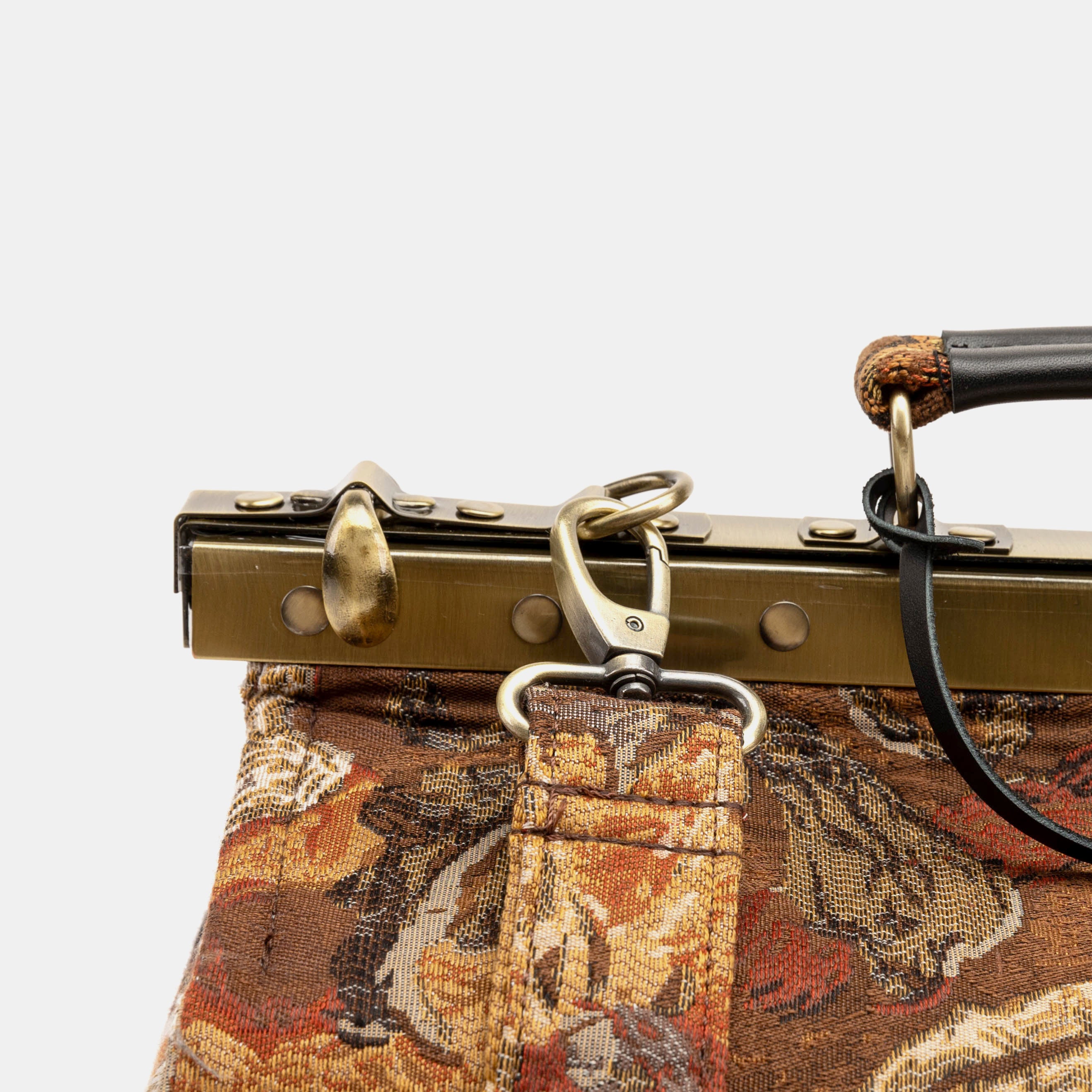Abstract Brown Genevieve Carpet Gladstone Bag clasp