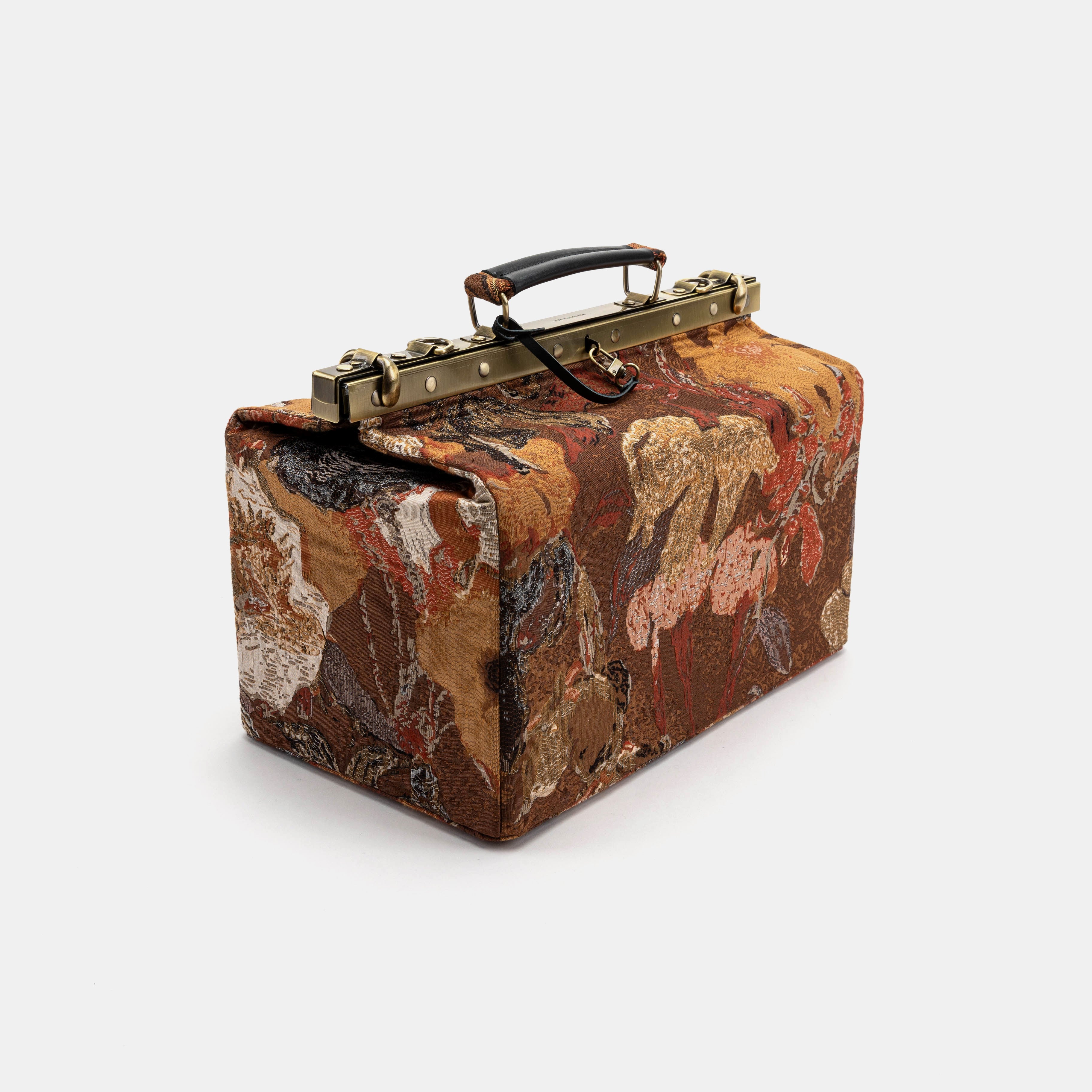 Abstract Brown Genevieve Carpet Gladstone Bag front side