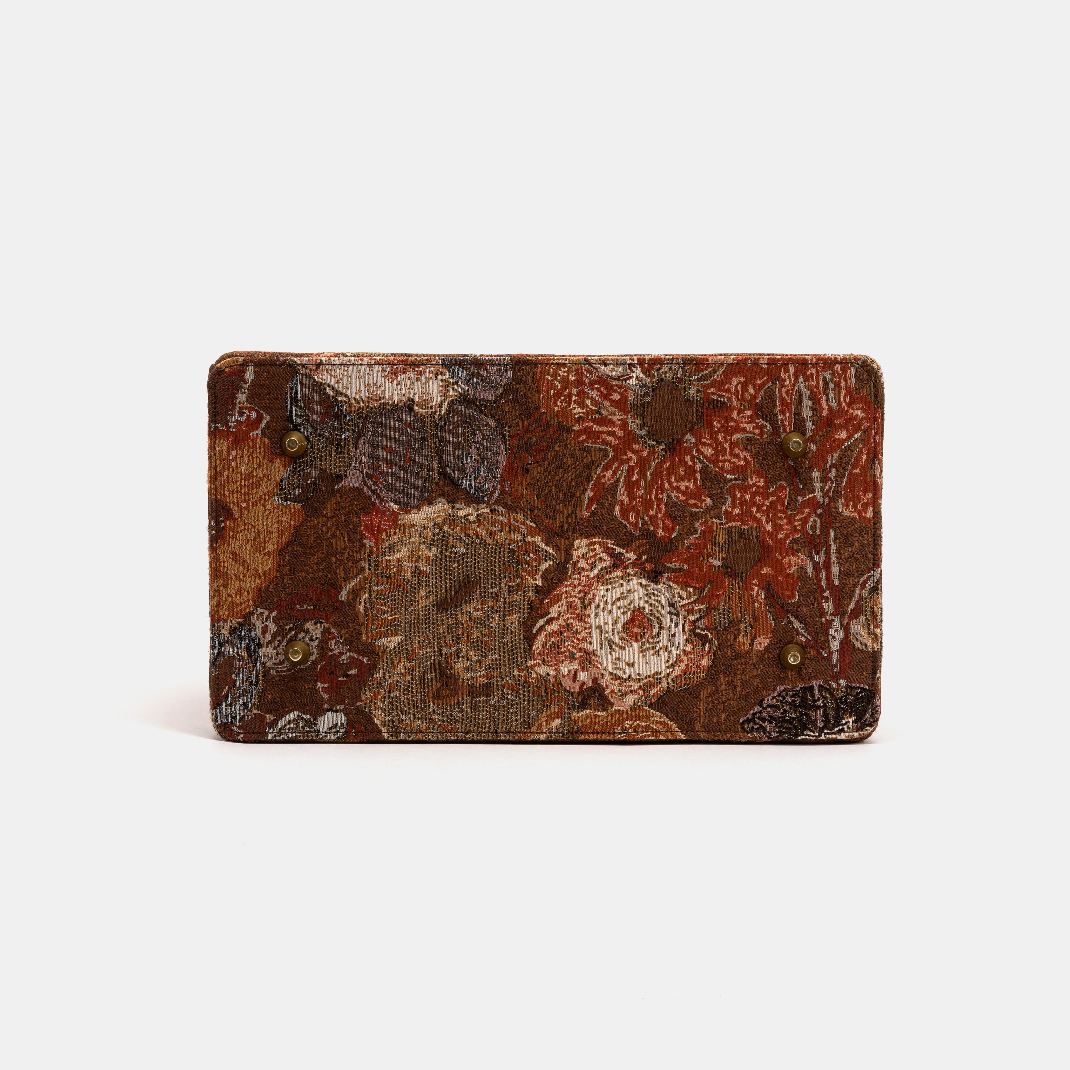 Abstract Brown Genevieve Carpet Gladstone Bag bottom