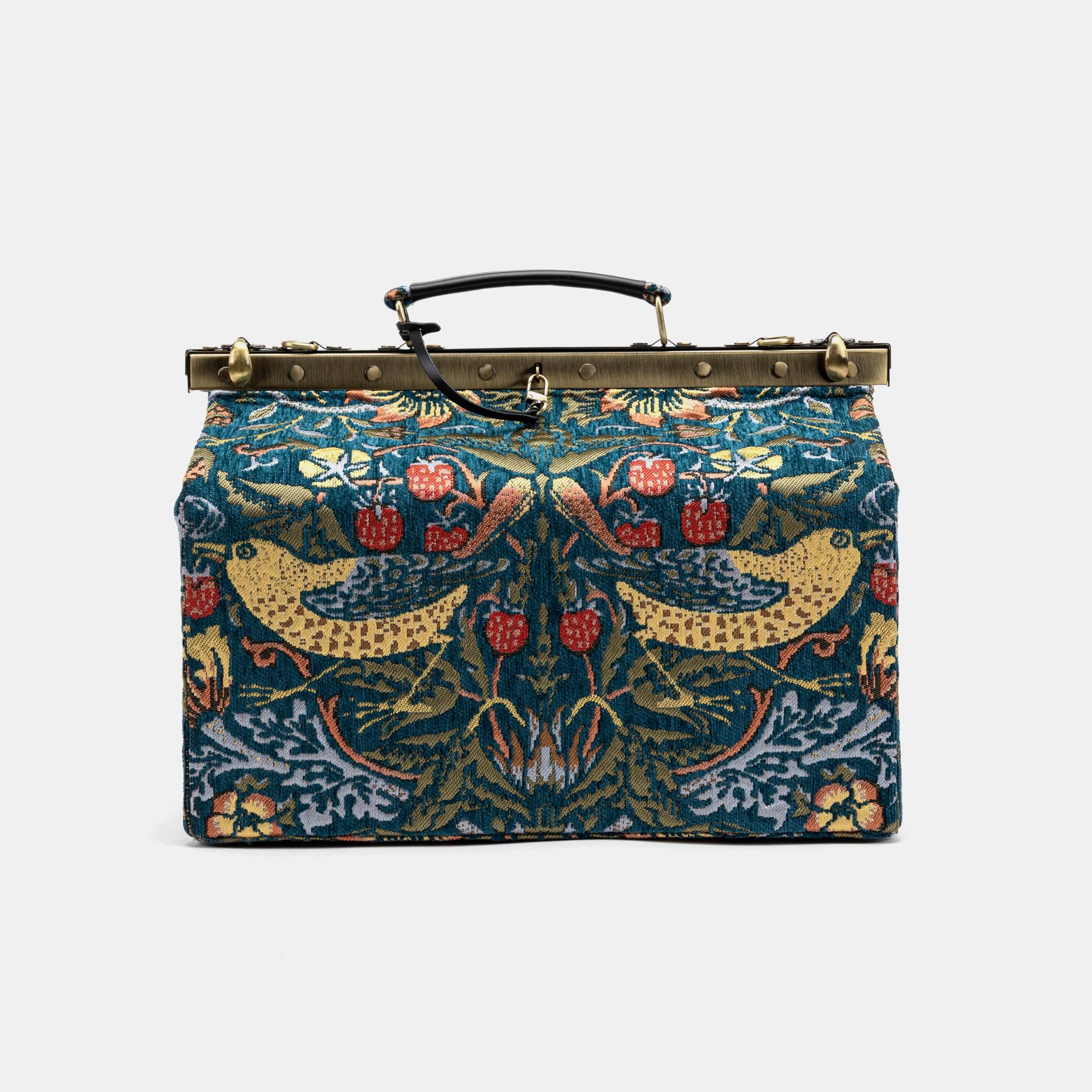 William Morris Strawberry Thief Genevieve Carpet Gladstone Bag