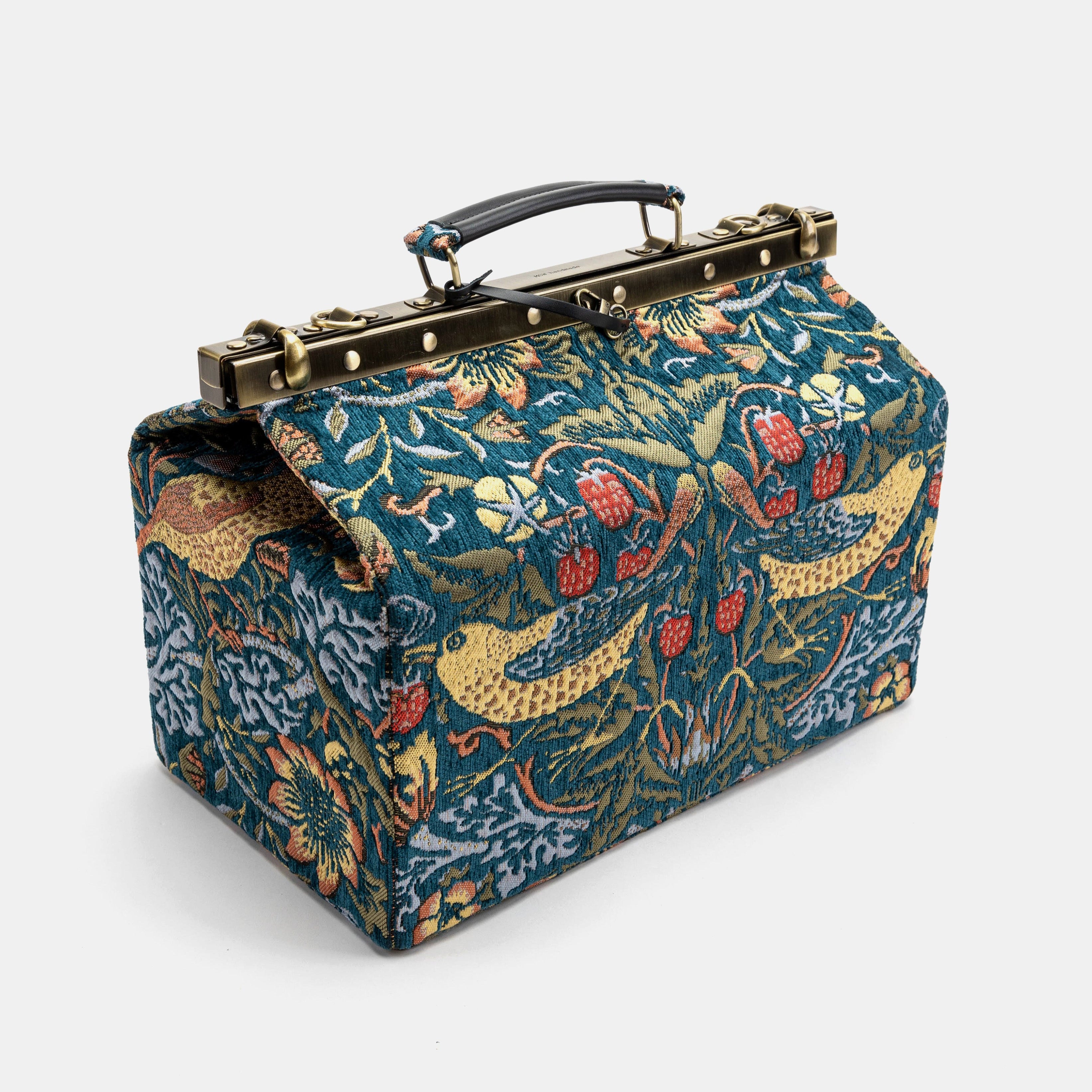 William Morris Strawberry Thief Genevieve Carpet Gladstone Bag