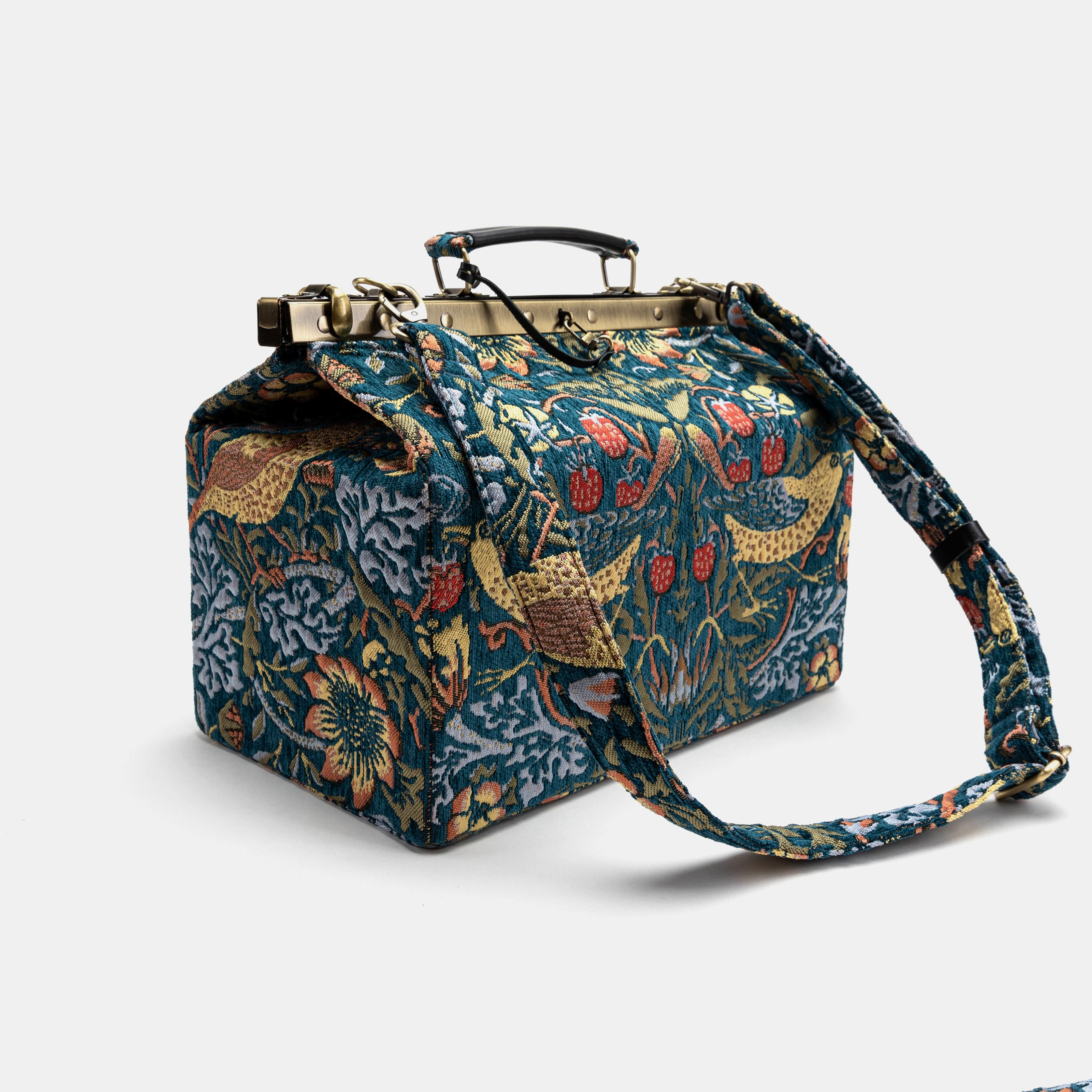 William Morris Strawberry Thief Genevieve Carpet Gladstone Bag