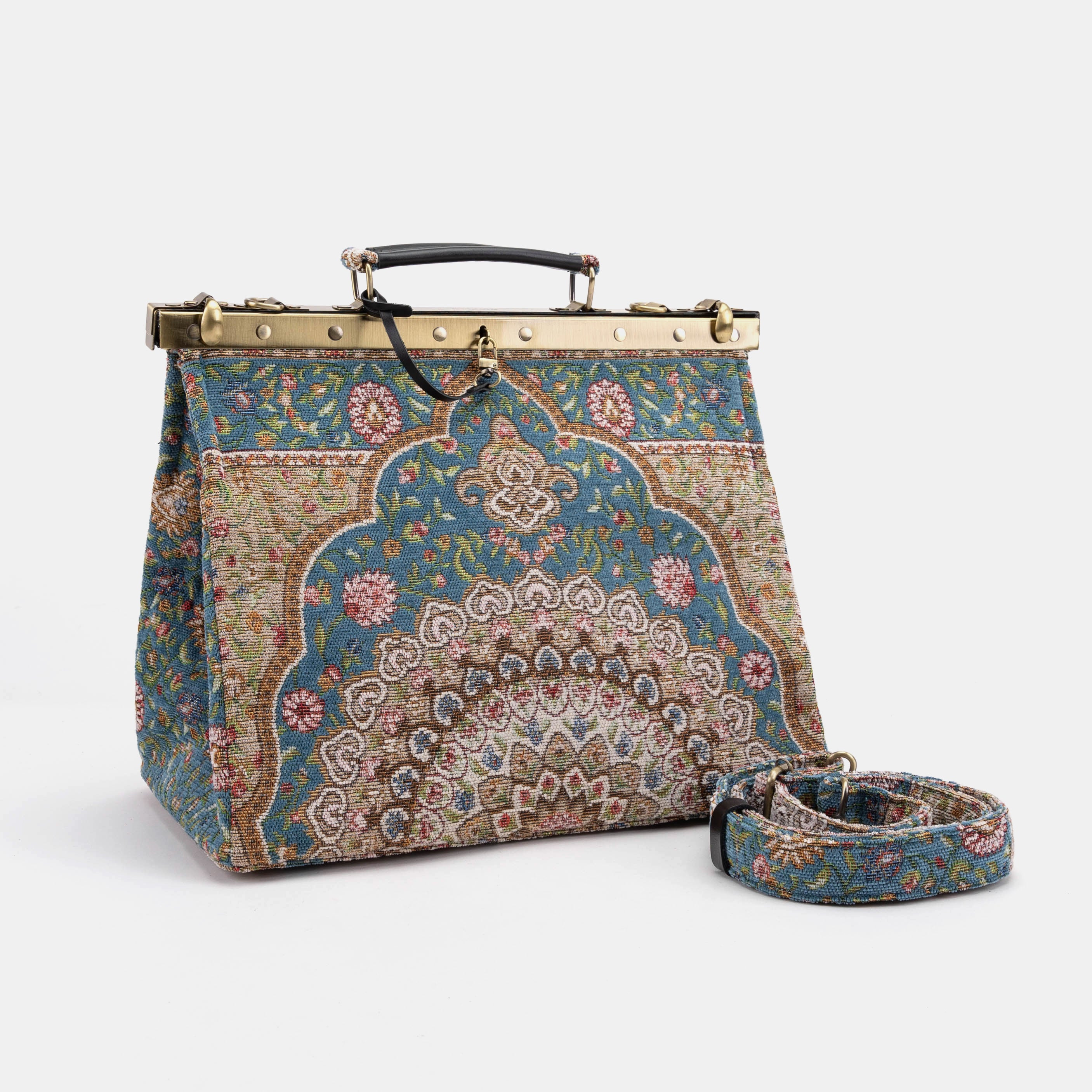 Celine Gladstone Doctor Carpet Bag Oriental Blue of America main