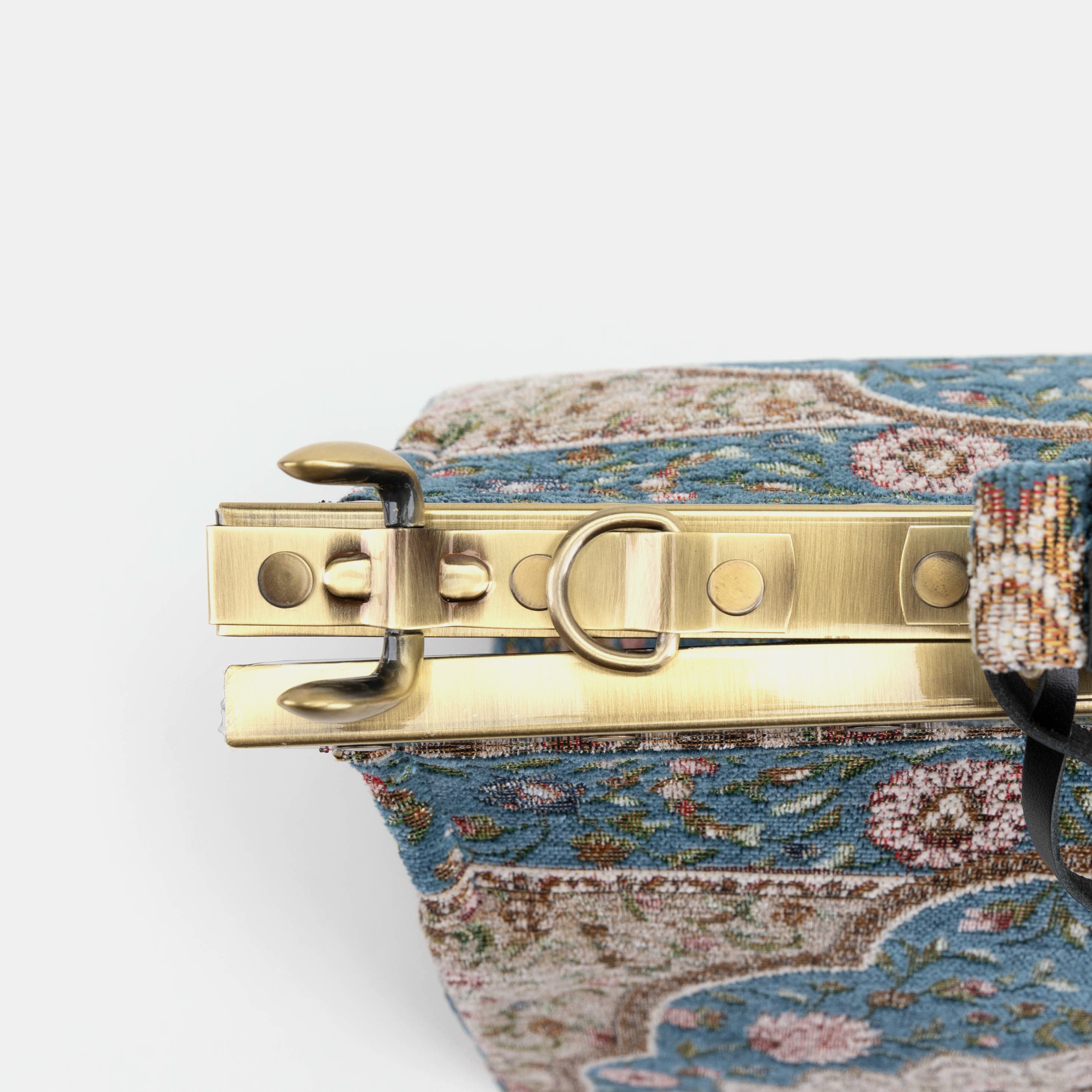 Celine Gladstone Doctor Carpet Bag Oriental Blue of America frame