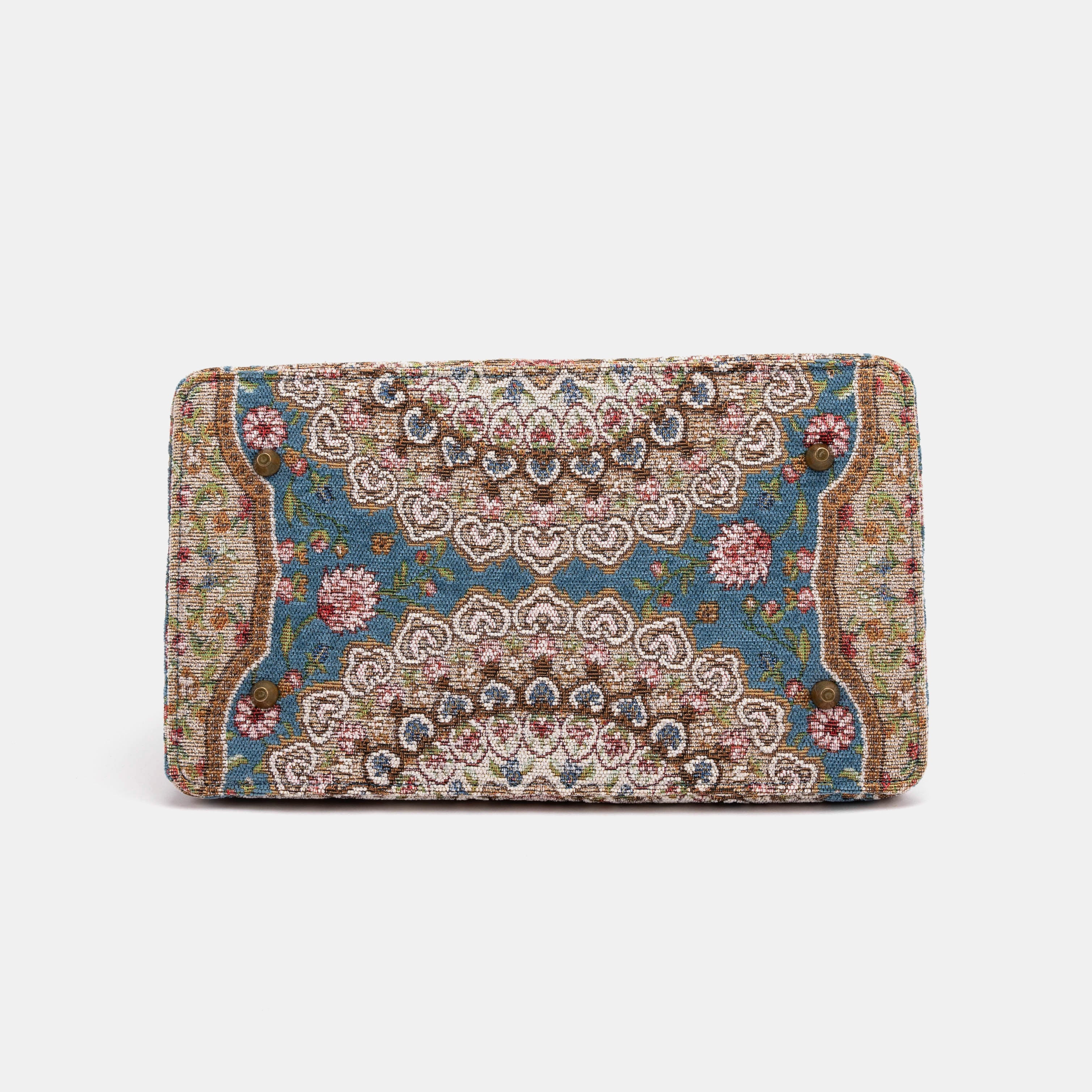 Celine Gladstone Doctor Carpet Bag Oriental Blue of America bottom
