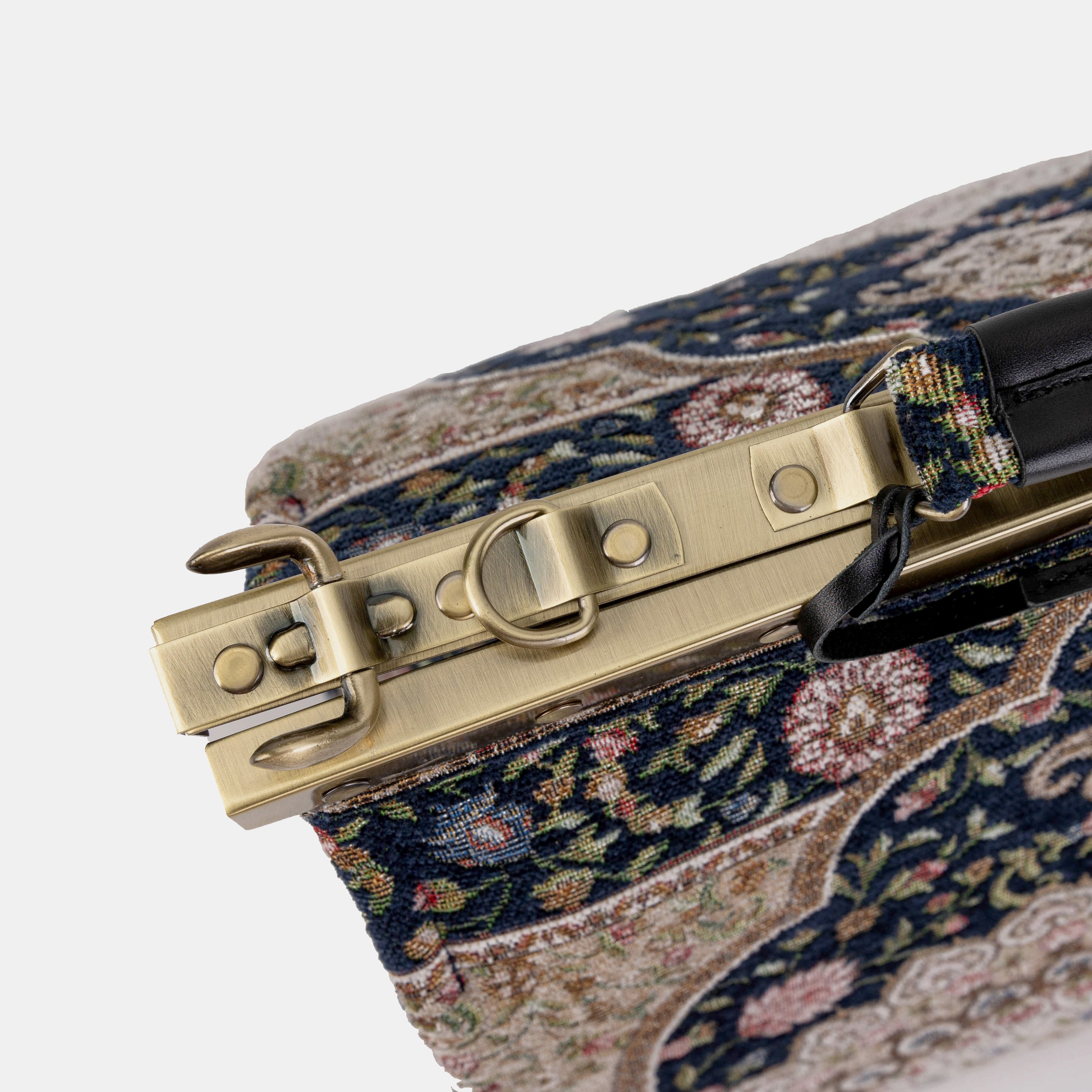 Oriental Navy Celine Carpet Gladstone Bag Doctor Bag of America frame