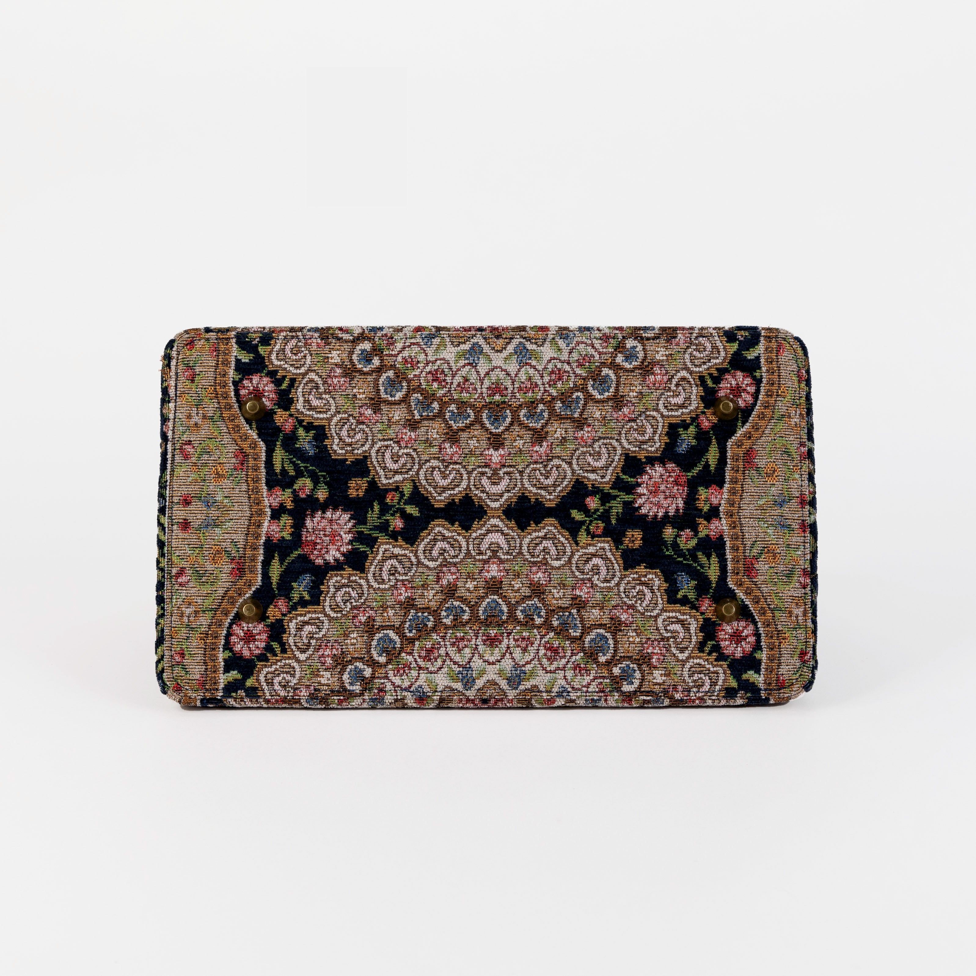 Oriental Navy Celine Carpet Gladstone Bag Doctor Bag of America bottom
