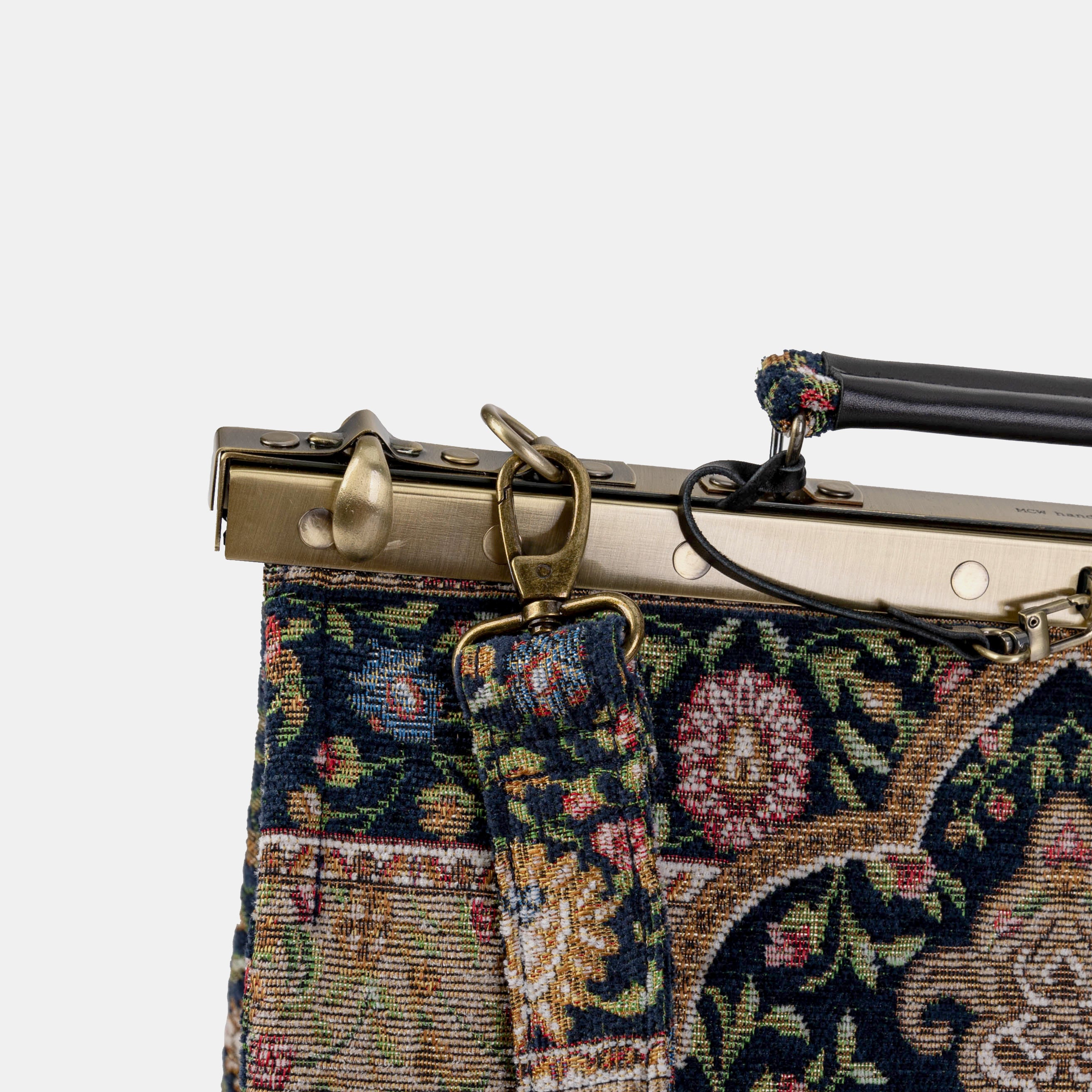 Oriental Navy Celine Carpet Gladstone Bag Doctor Bag of America shoulder strap clasp