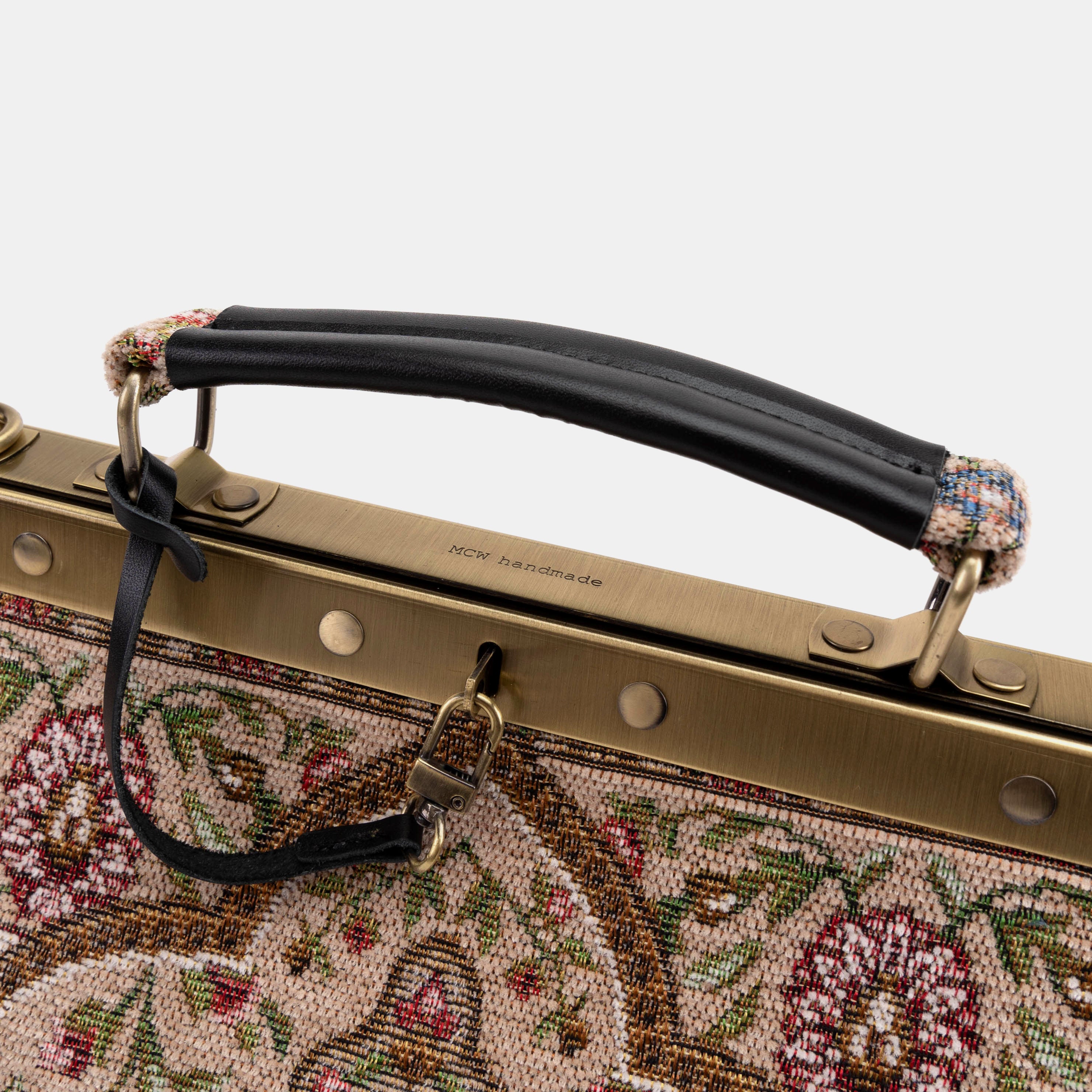 Celine Gladstone Doctor Carpet Bag Oriental Beige logo