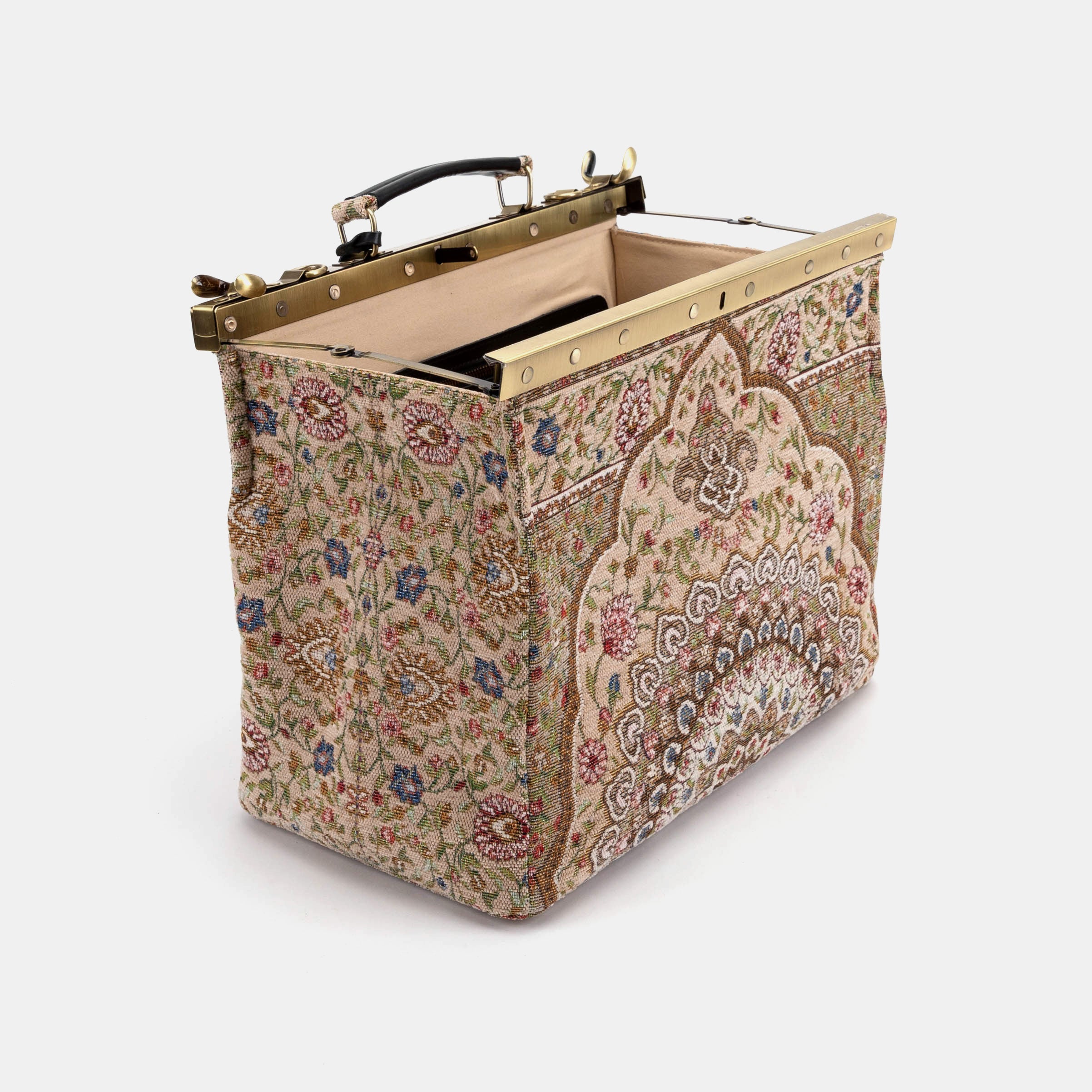 Celine Gladstone Doctor Carpet Bag Oriental Beige opening