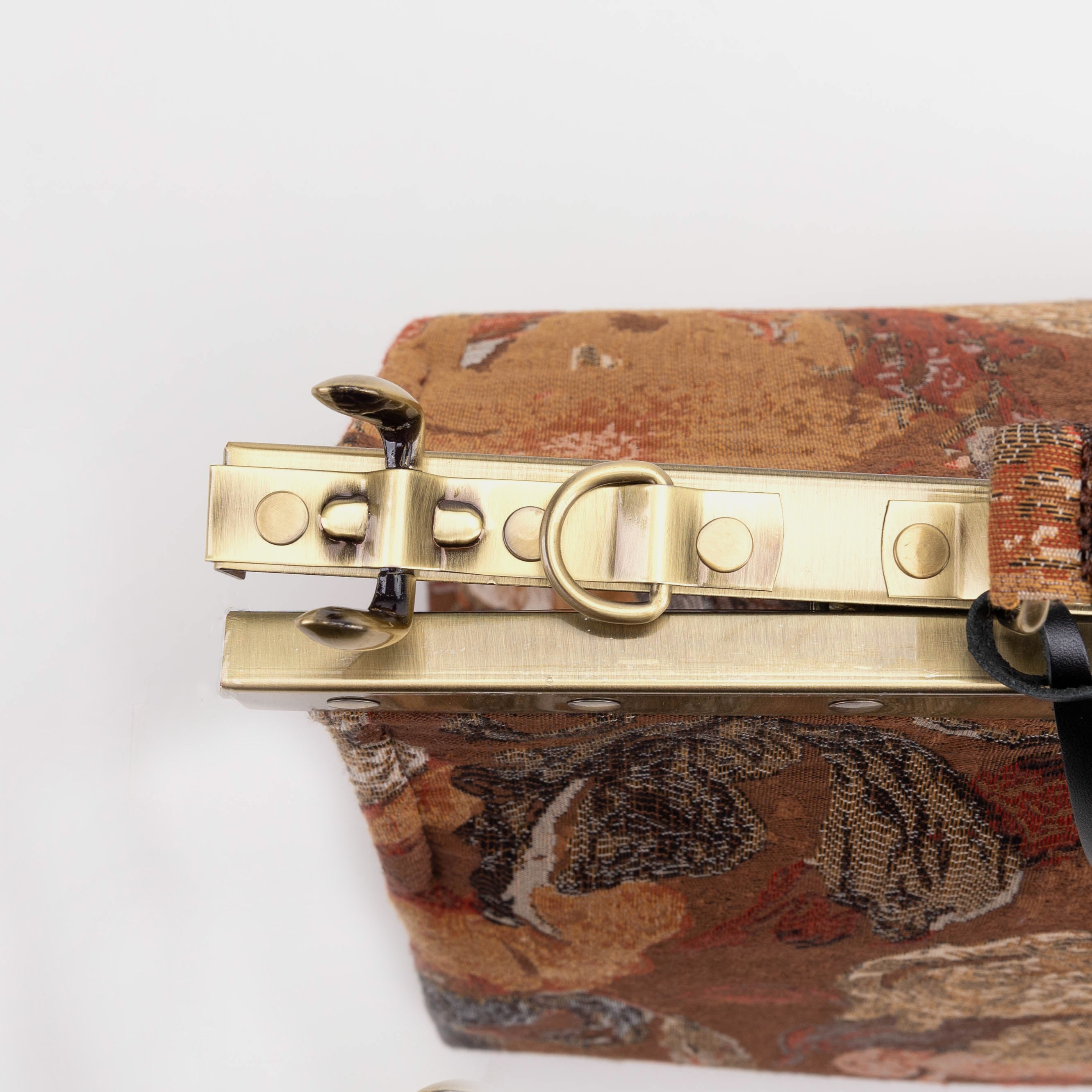 Celine Gladstone Doctor Carpet Bag Abstract Brown of America frame