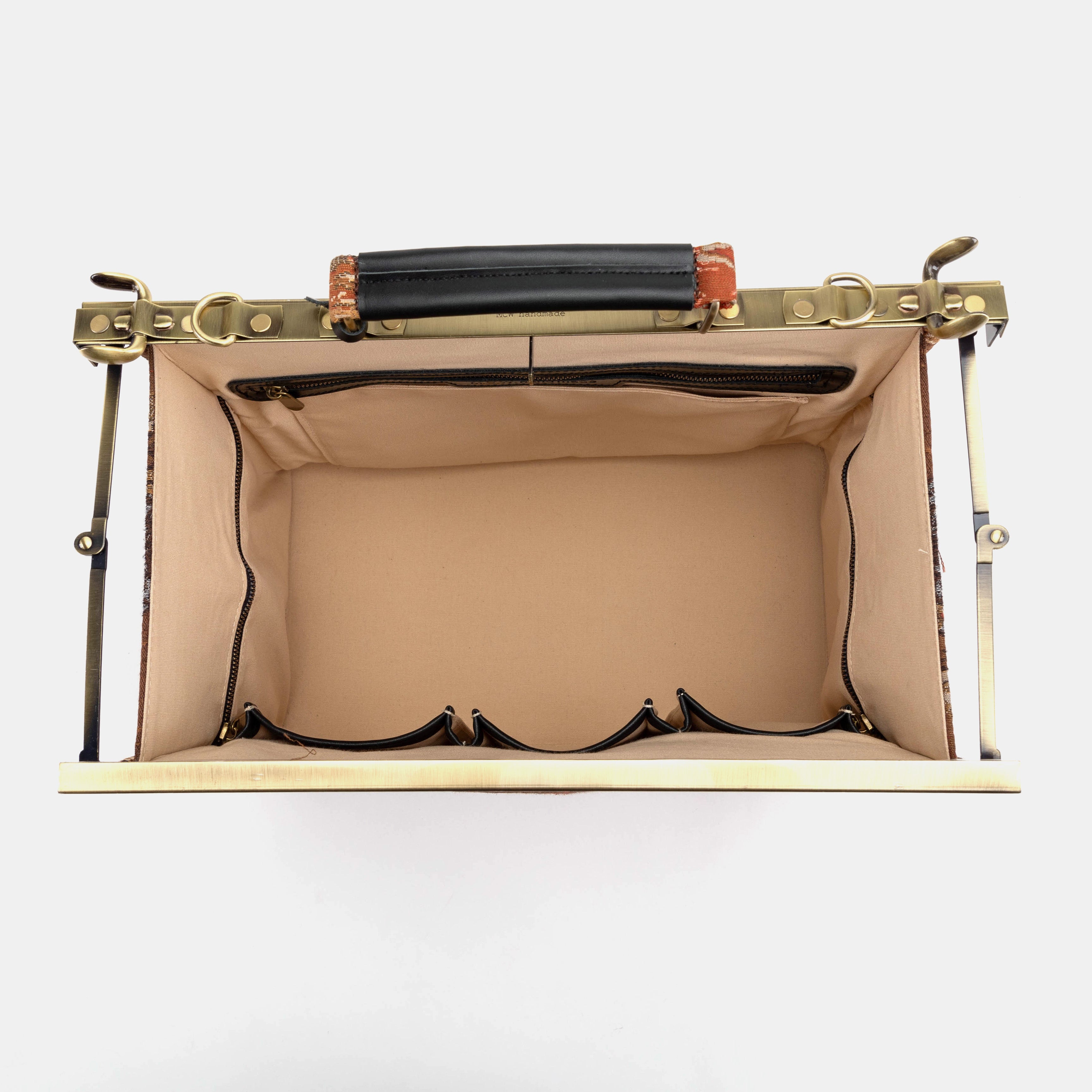 Celine Gladstone Doctor Carpet Bag Abstract Brown of America inside