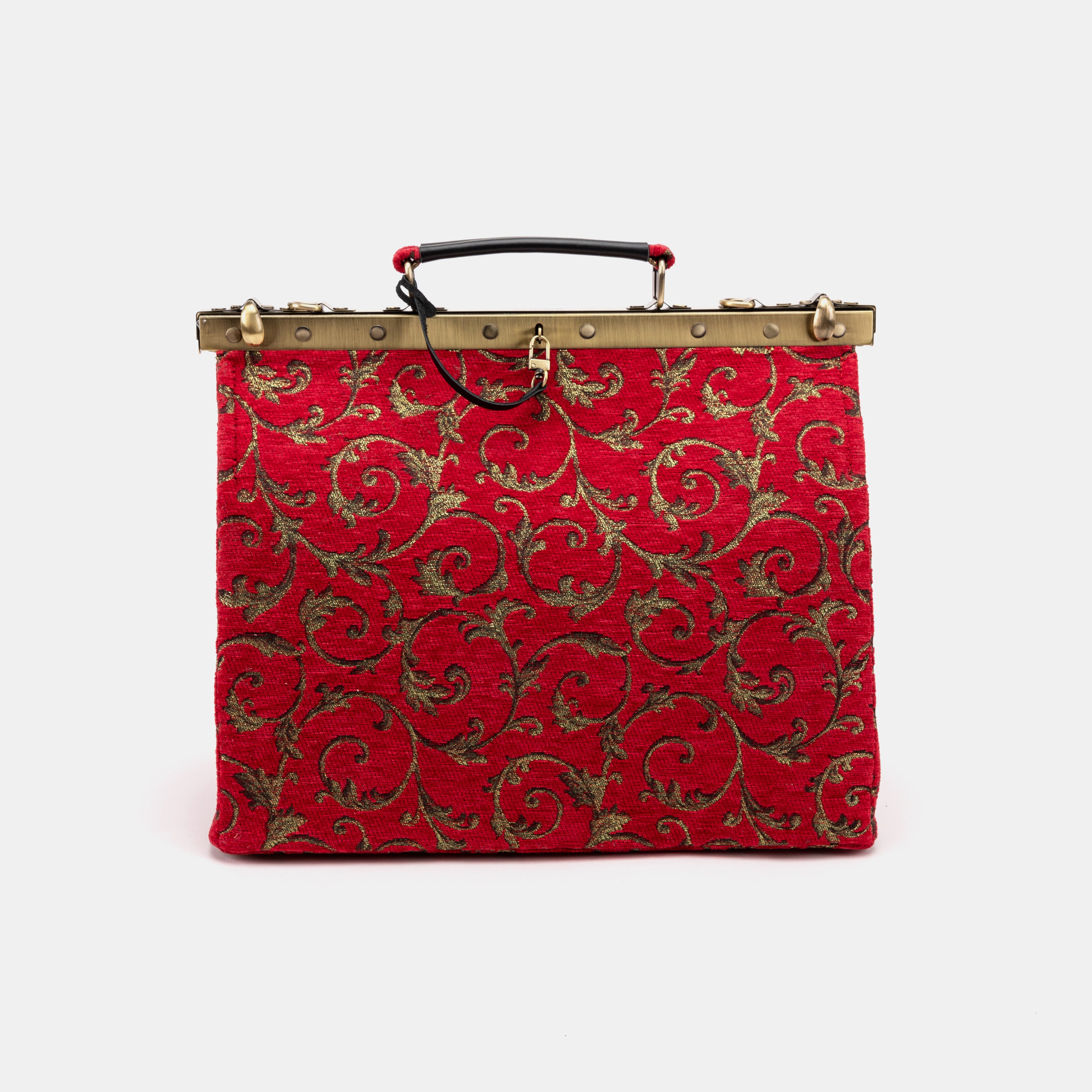 Vintage Ivy Red Celine Carpet Gladstone Bag front