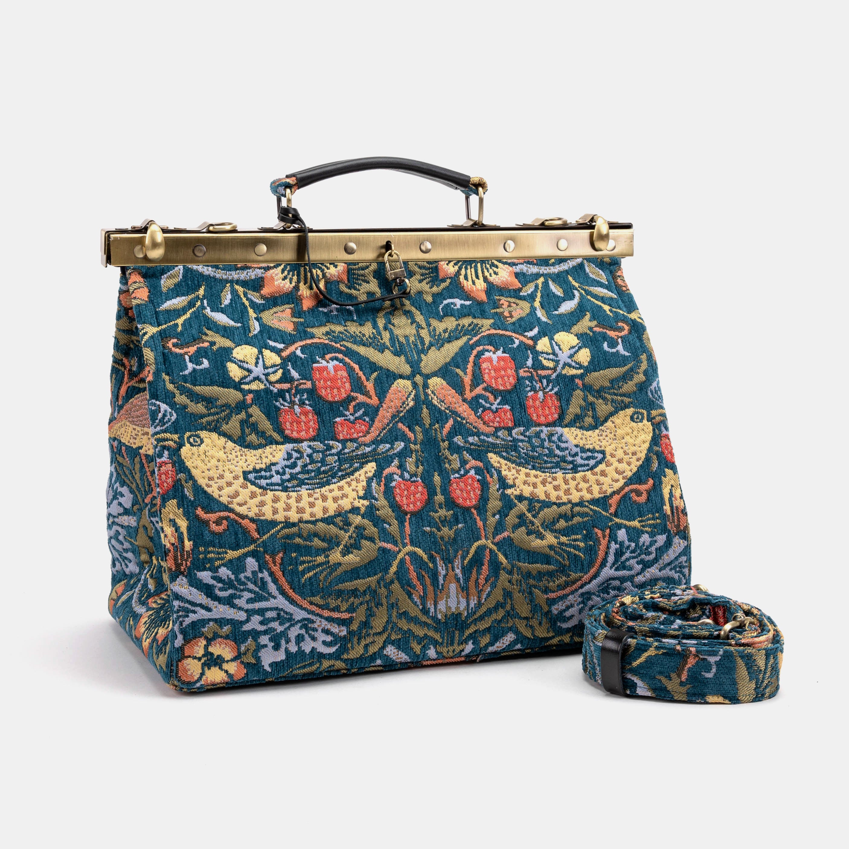 William Morris Strawberry Thief Celine Carpet Gladstone Bag of America main