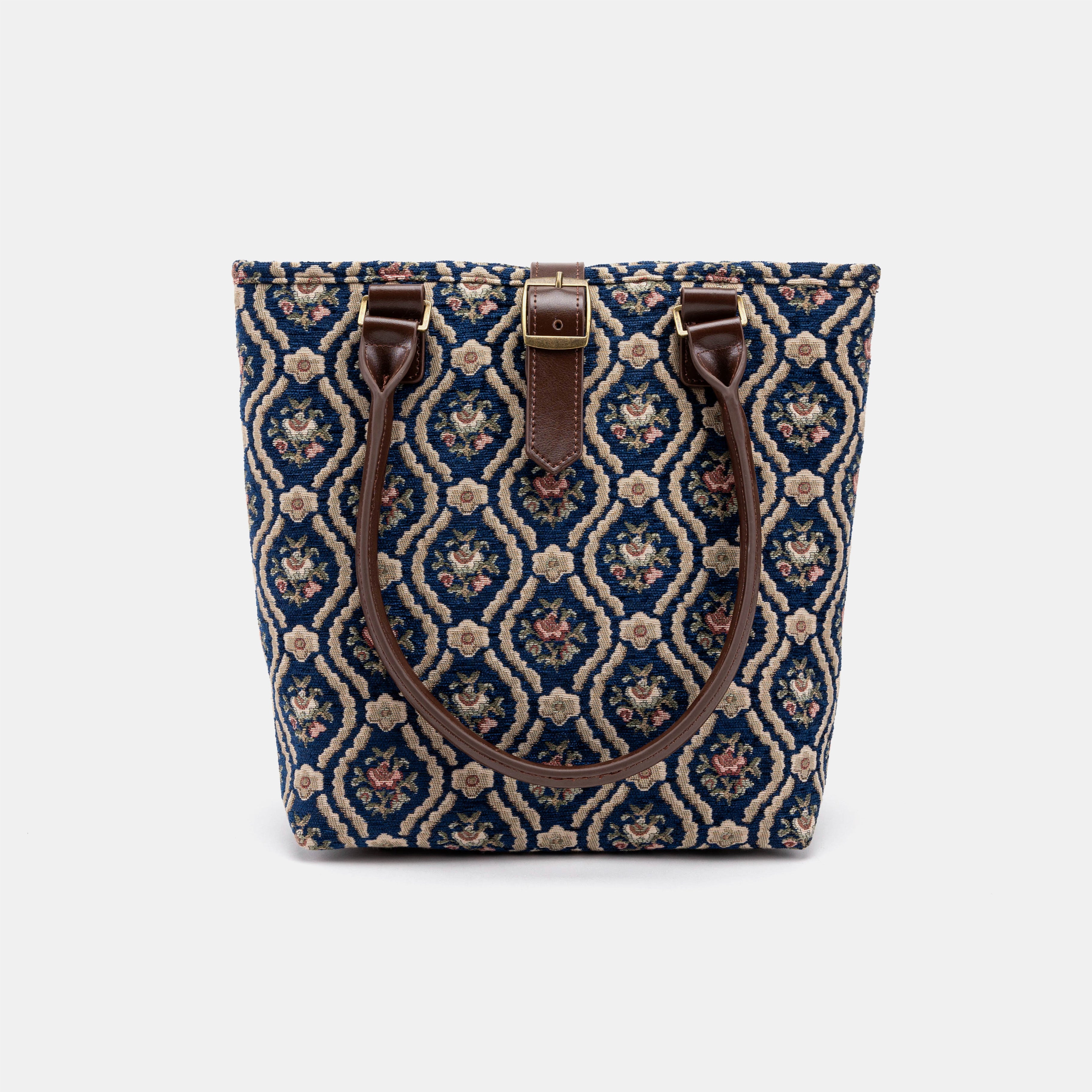 Traditional Blue Everyday Tote with shoulder strap
