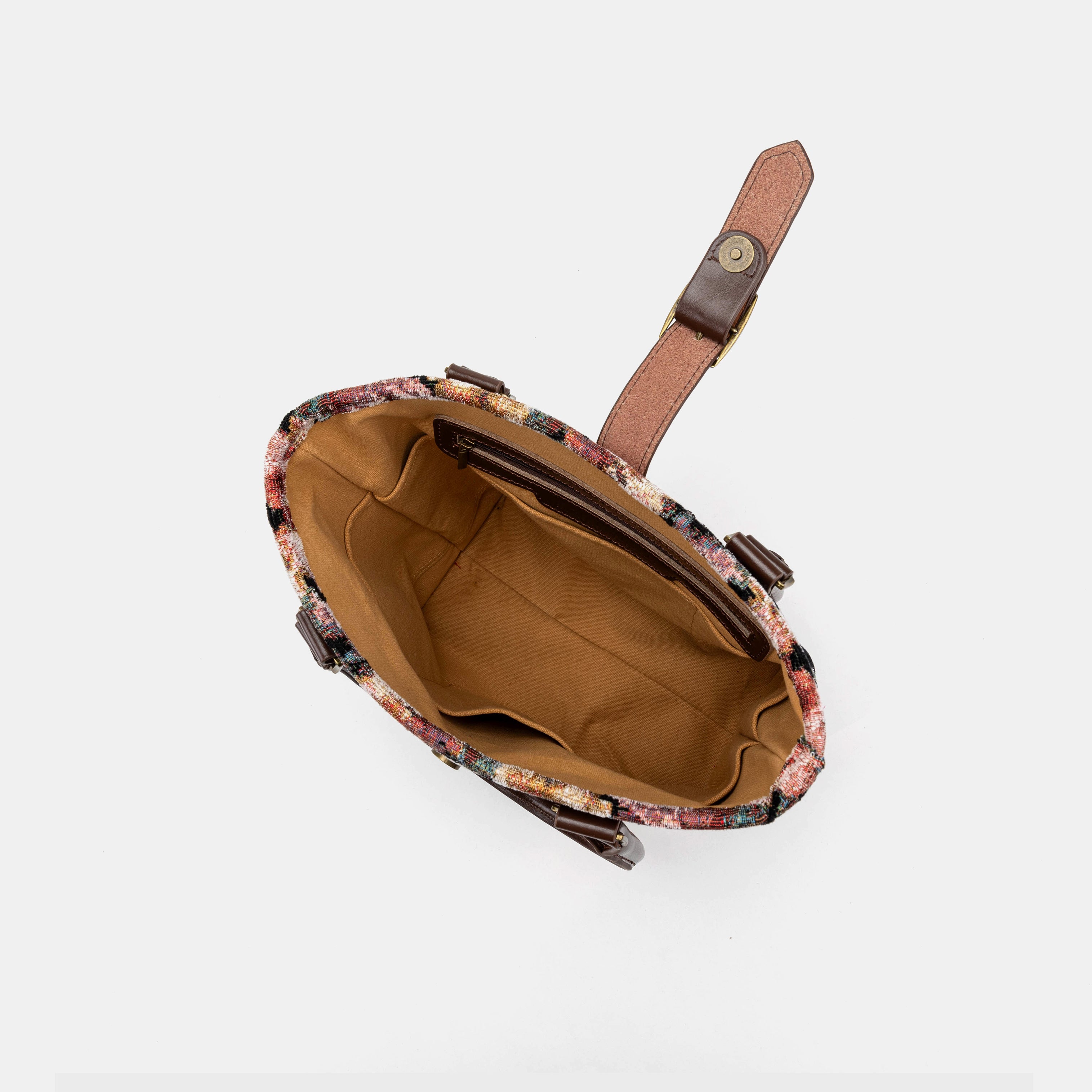 Floral Rose Everyday Tote Bag Carpetbag of America inside