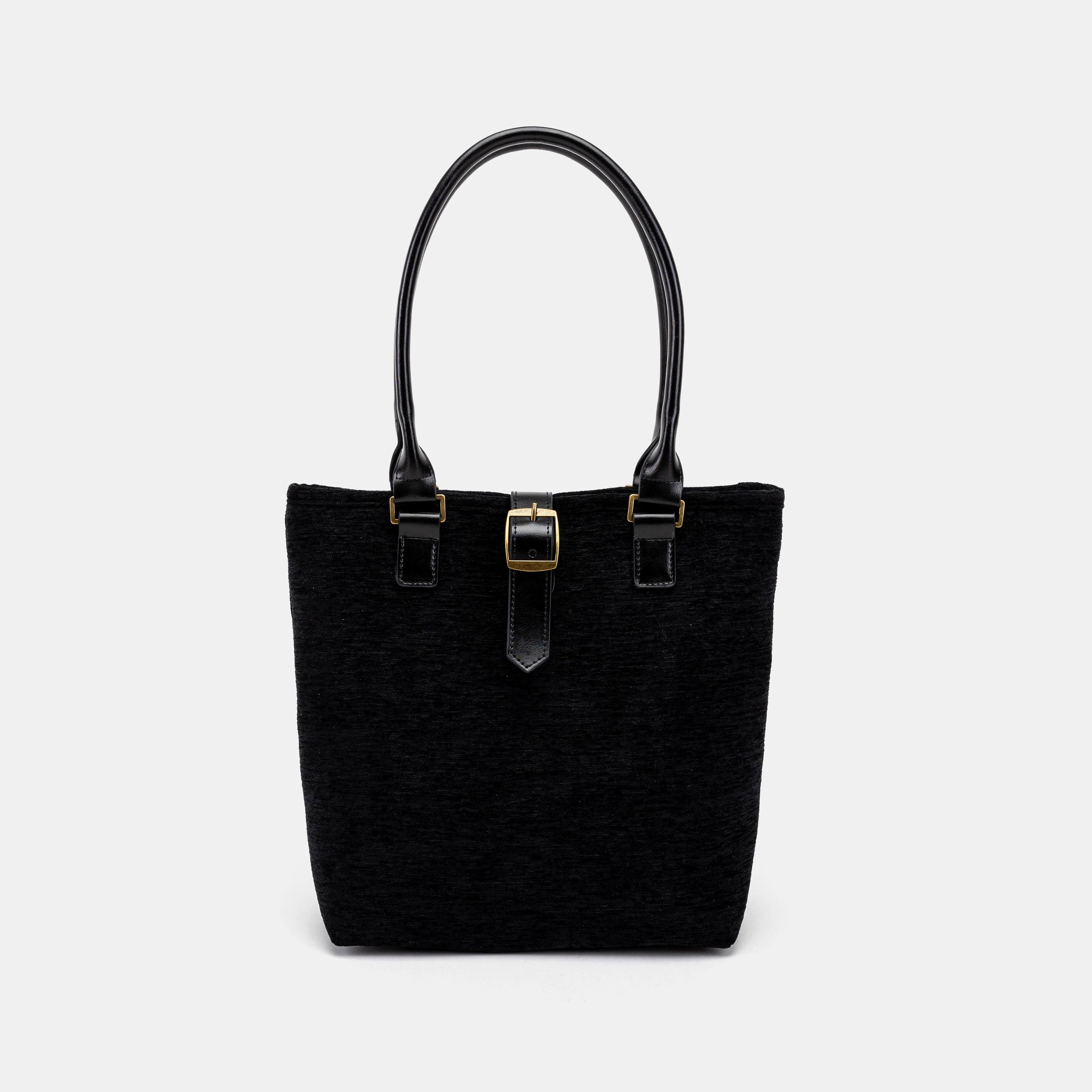 Solid Black Everyday Tote front