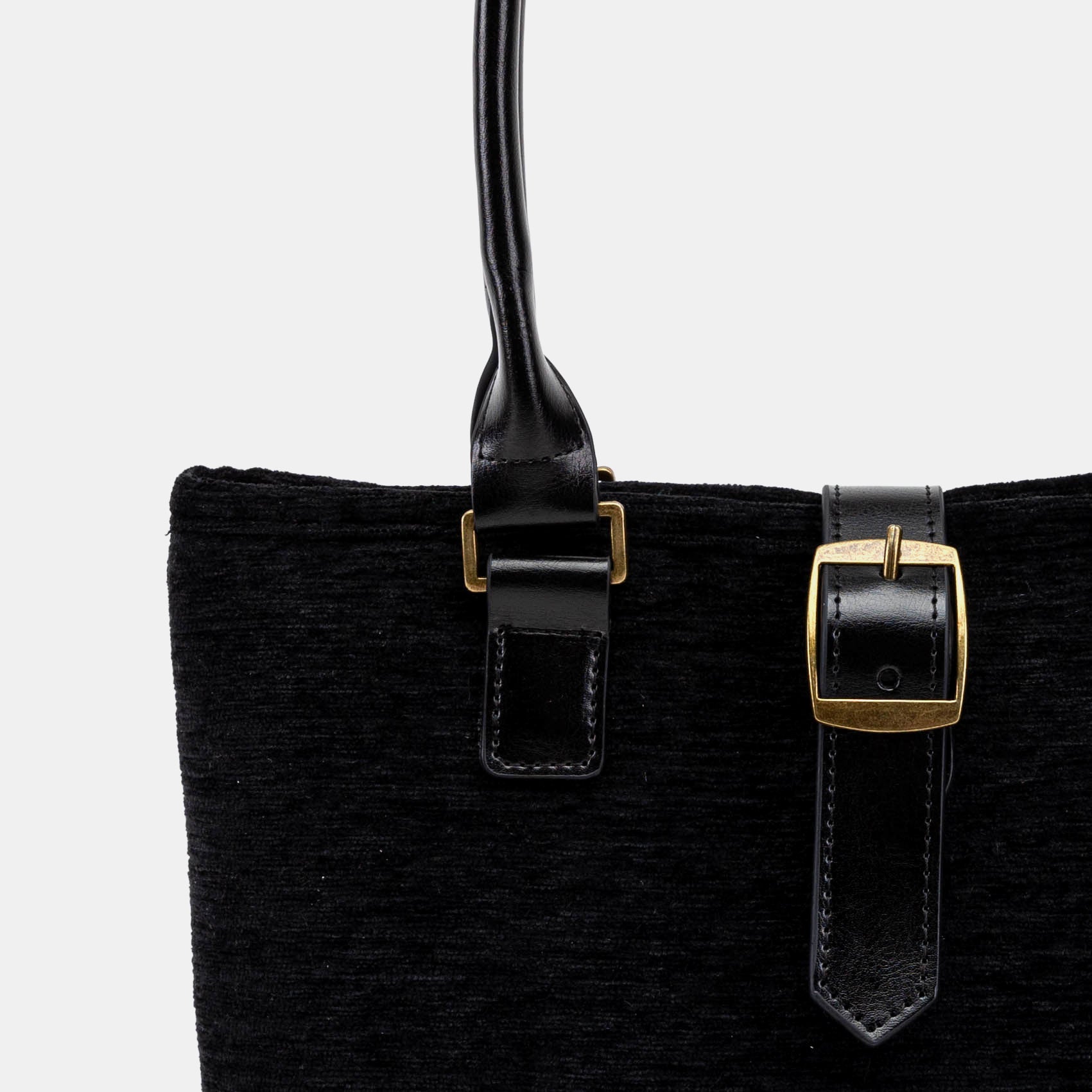 Solid Black Everyday Tote detail