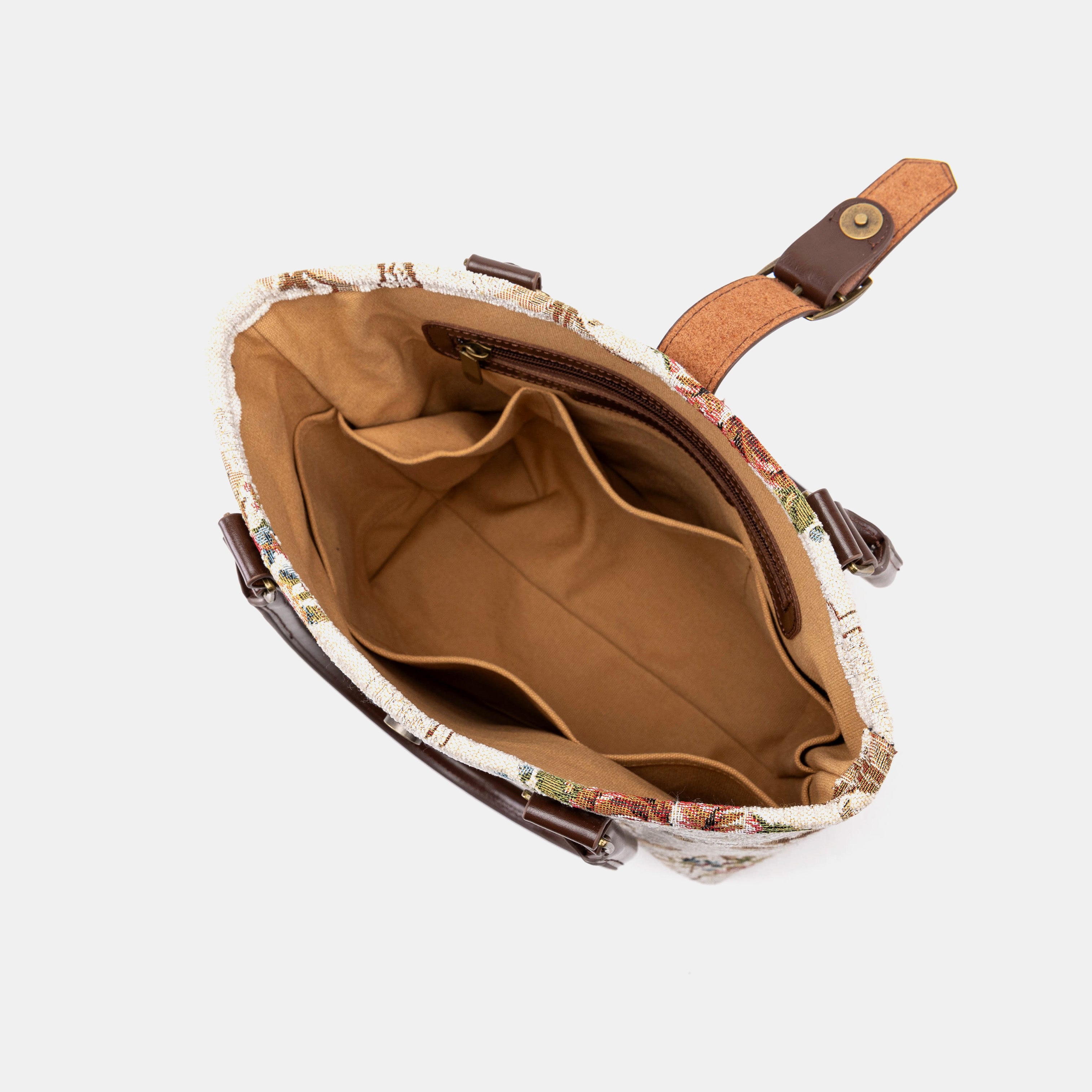 Floral Cream Everyday Tote inside