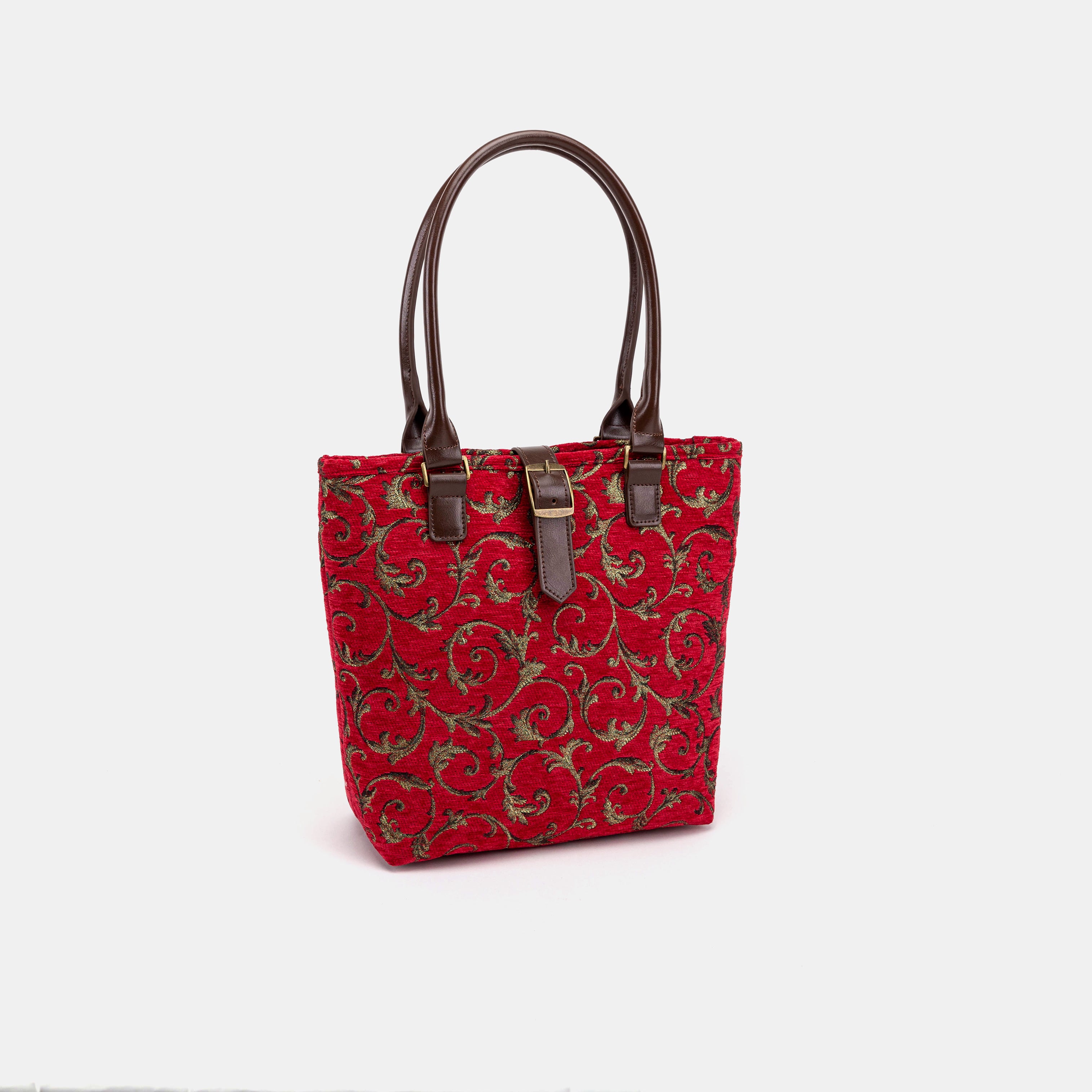Vintage Scroll Red Everyday Tote