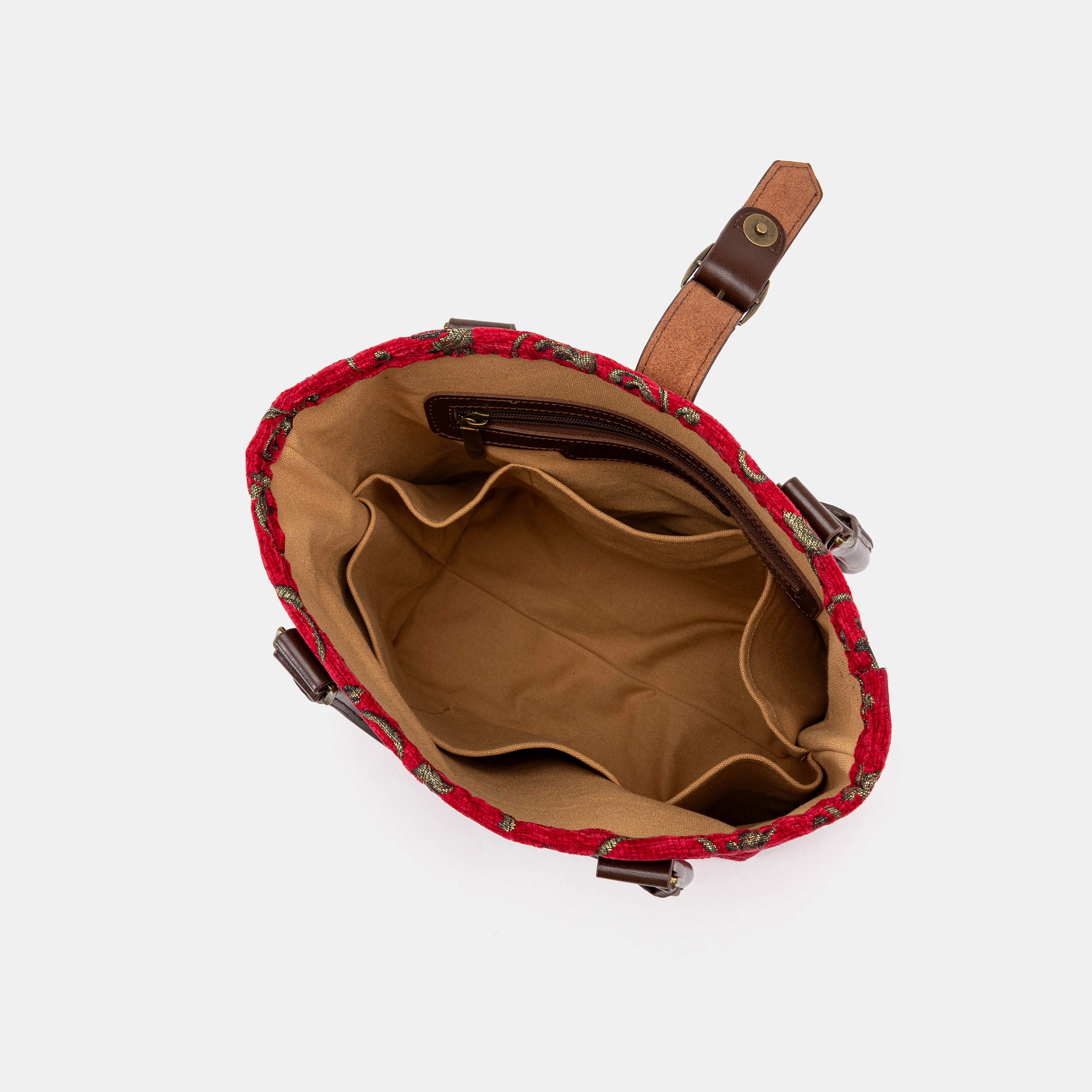 Vintage Scroll Red Everyday Tote