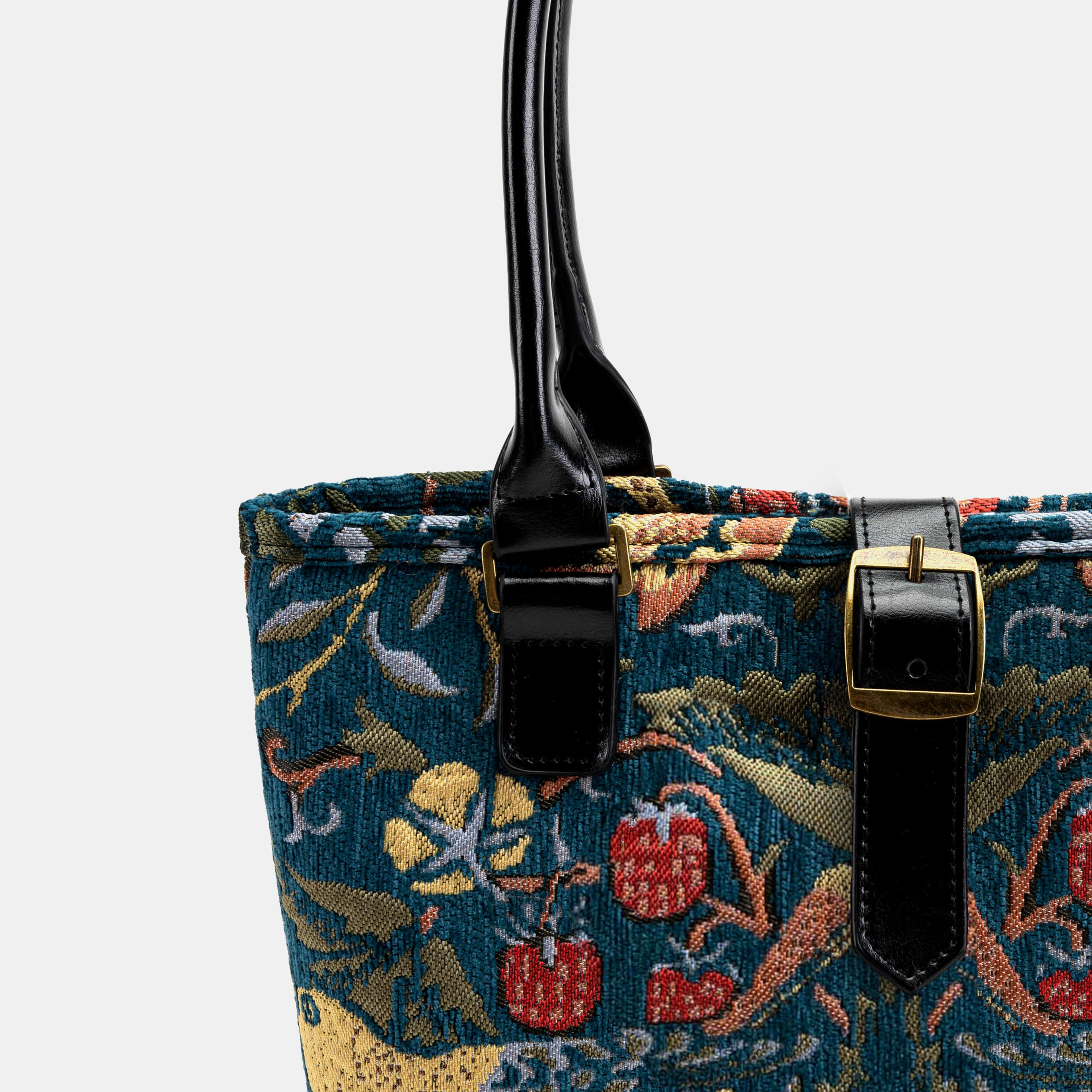 William Morris Strawberry Thief Everyday Tote Bag Carpetbagger Carpetbag of America detail