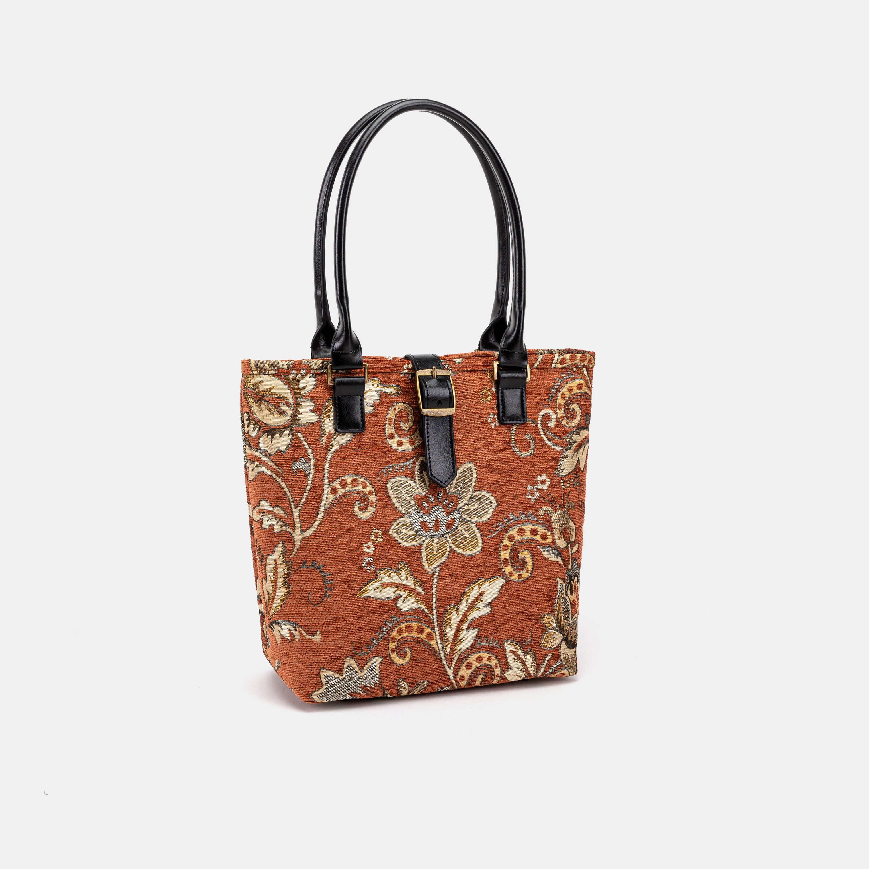 Floral Paisley Orange Everyday Tote front
