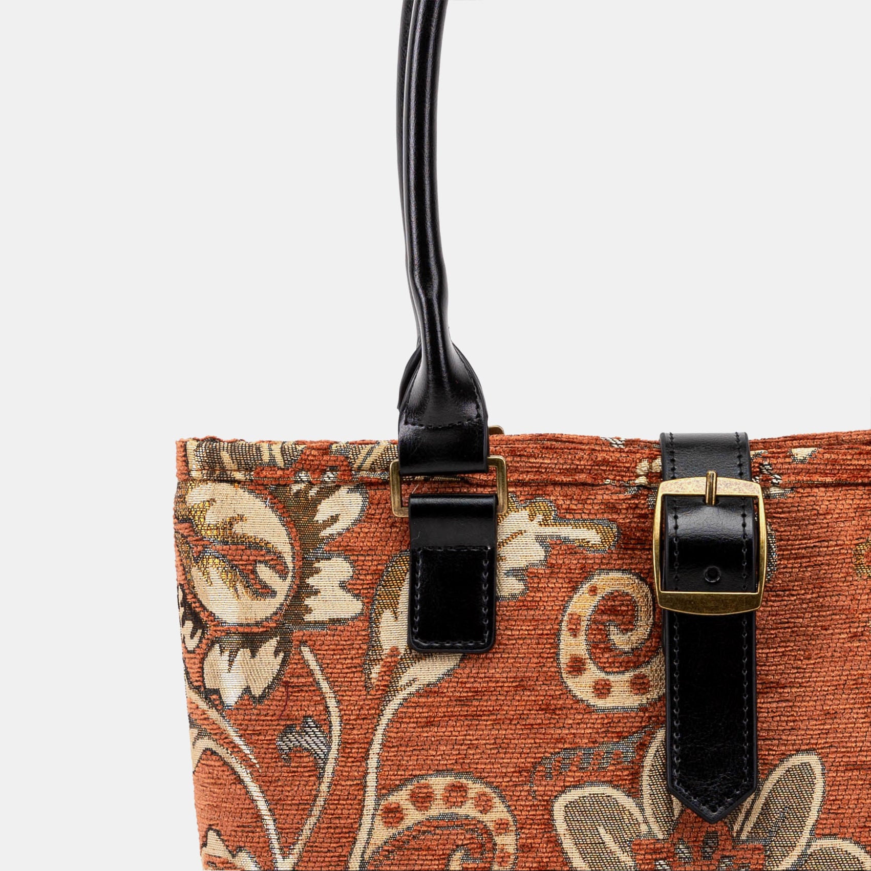 Floral Paisley Orange Everyday Tote detail