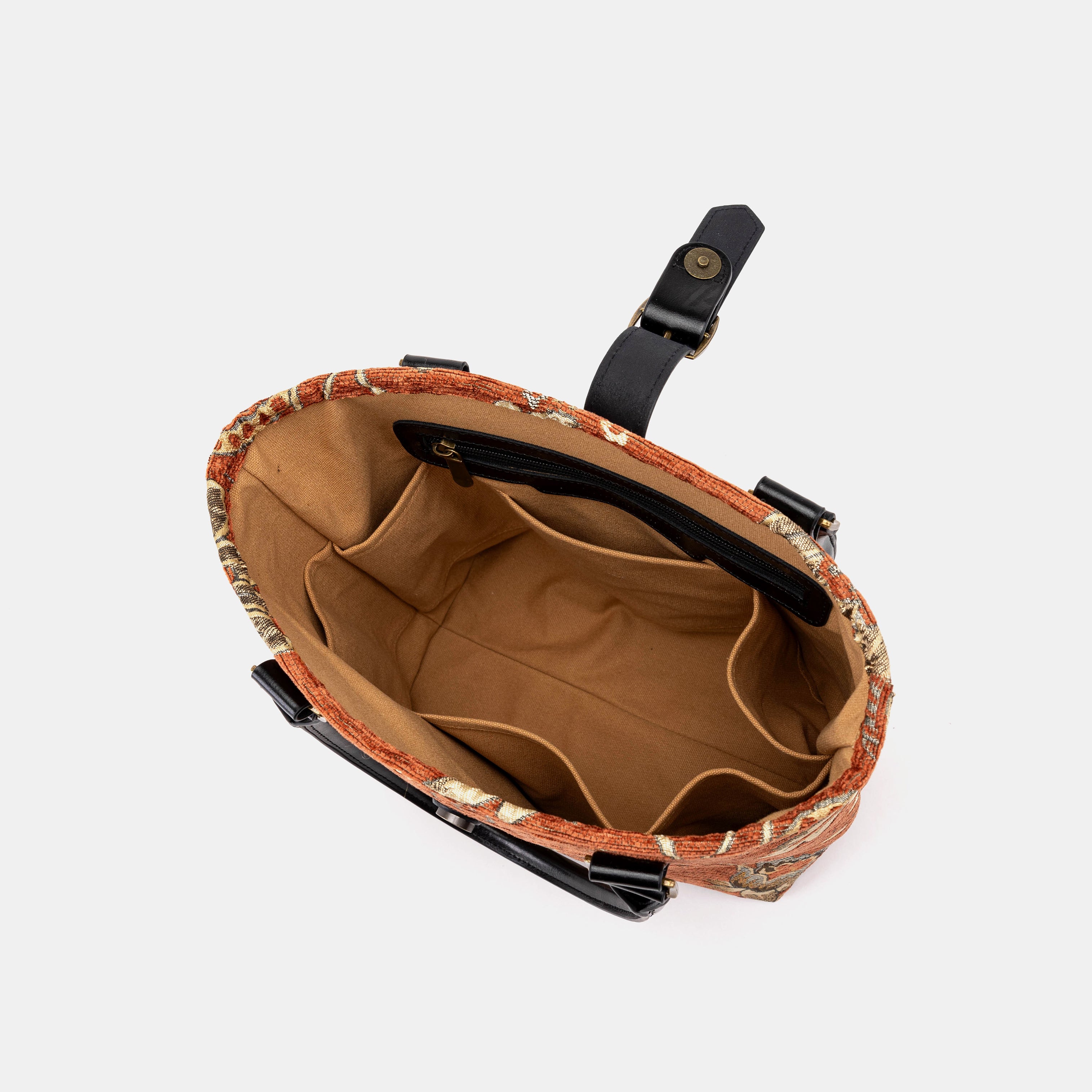 Floral Paisley Orange Everyday Tote inside