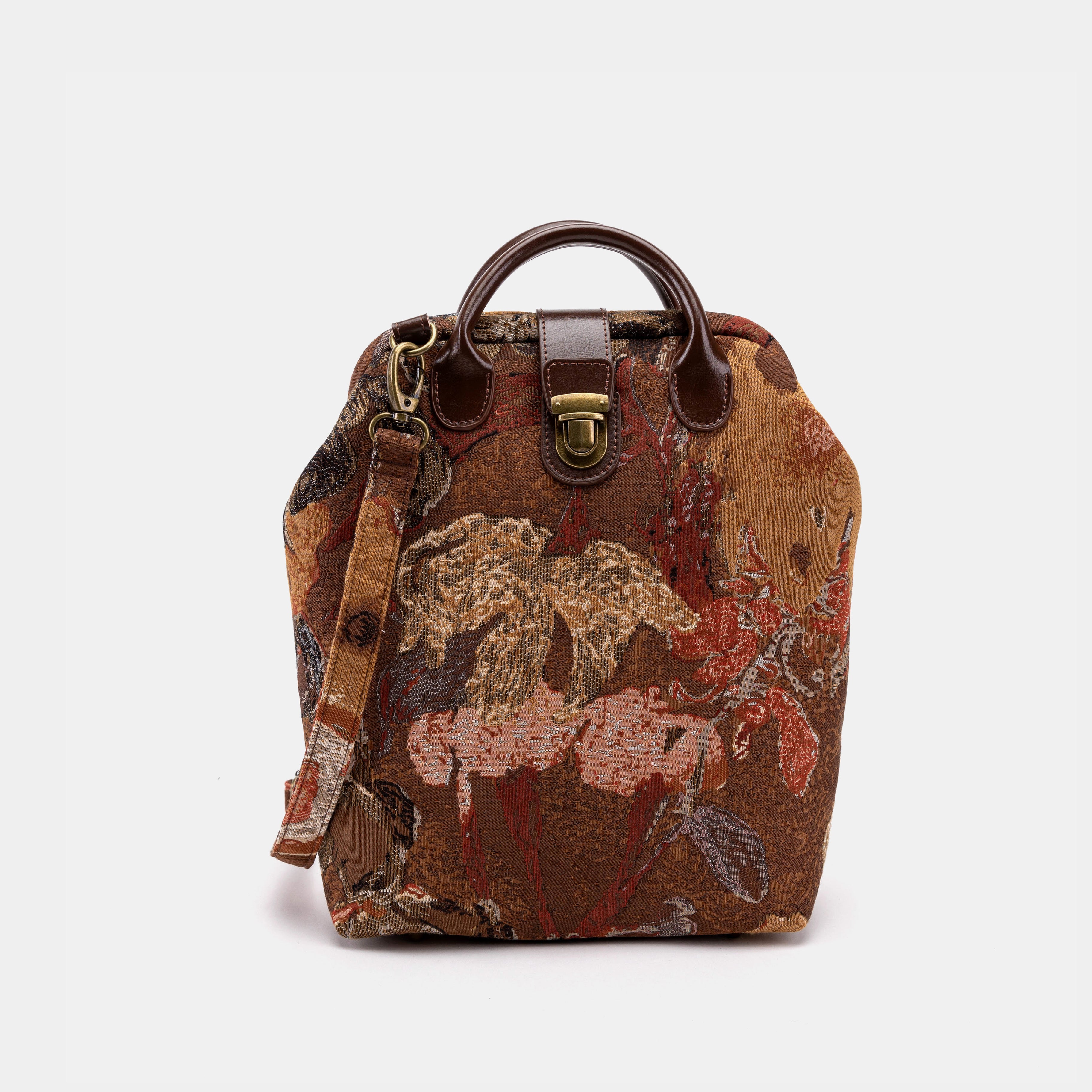 Abstract Brown Carpet Everyday Backpack Carpetbag of America with shoulder strap