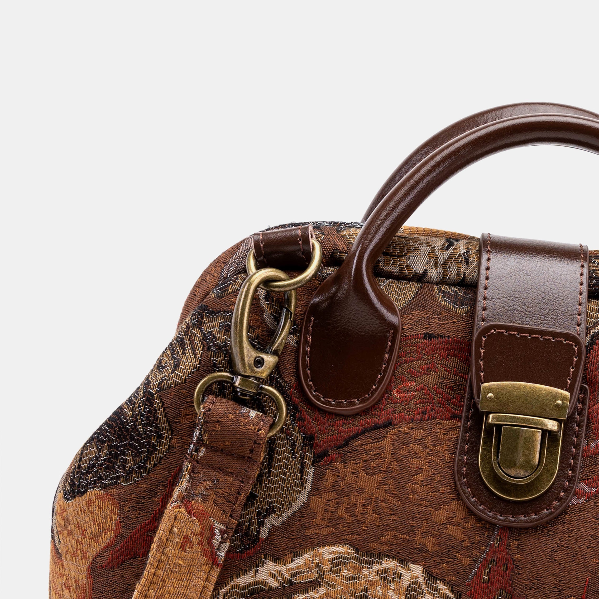 Abstract Brown Carpet Everyday Backpack Carpetbag of America detail