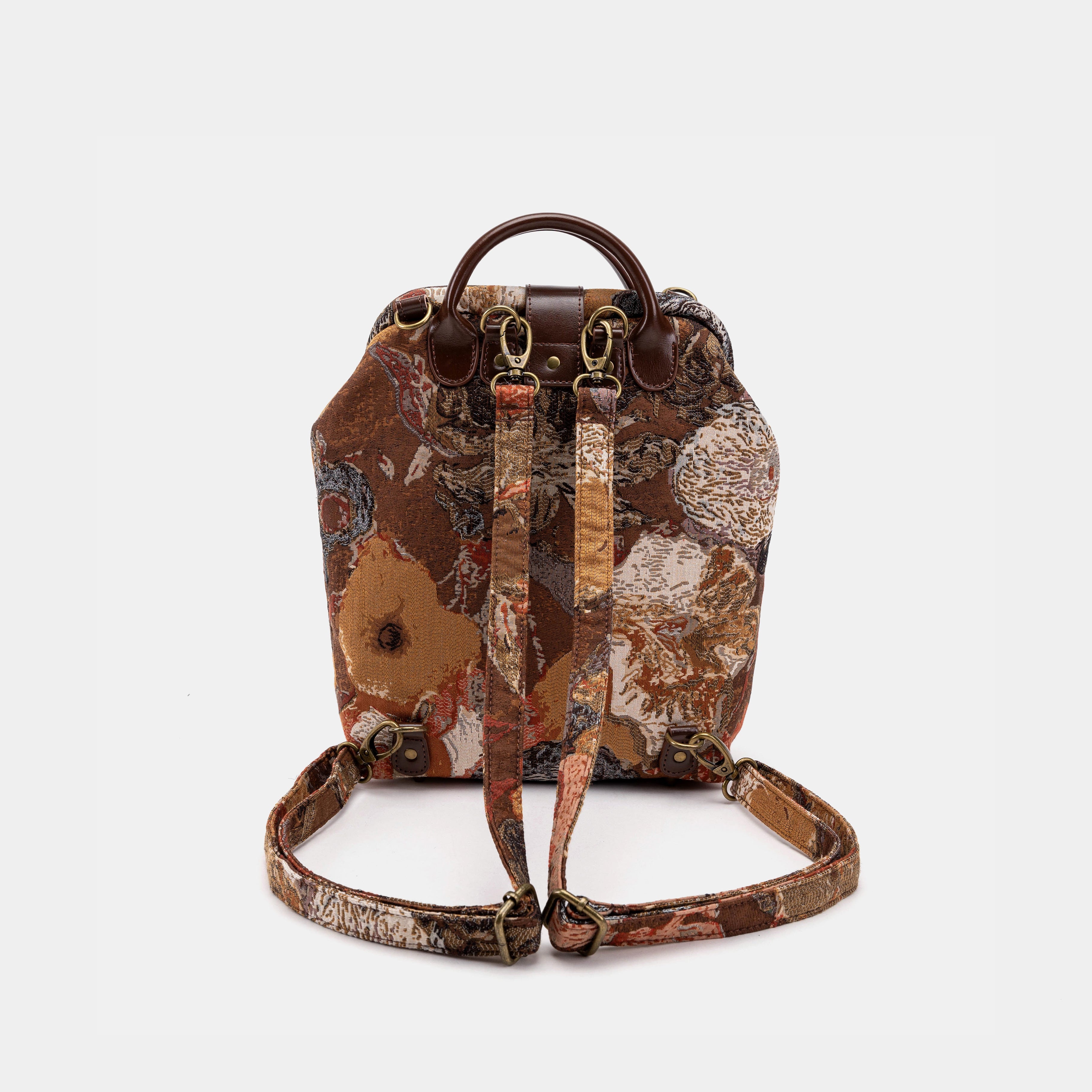 Abstract Brown Carpet Everyday Backpack Carpetbag of America back