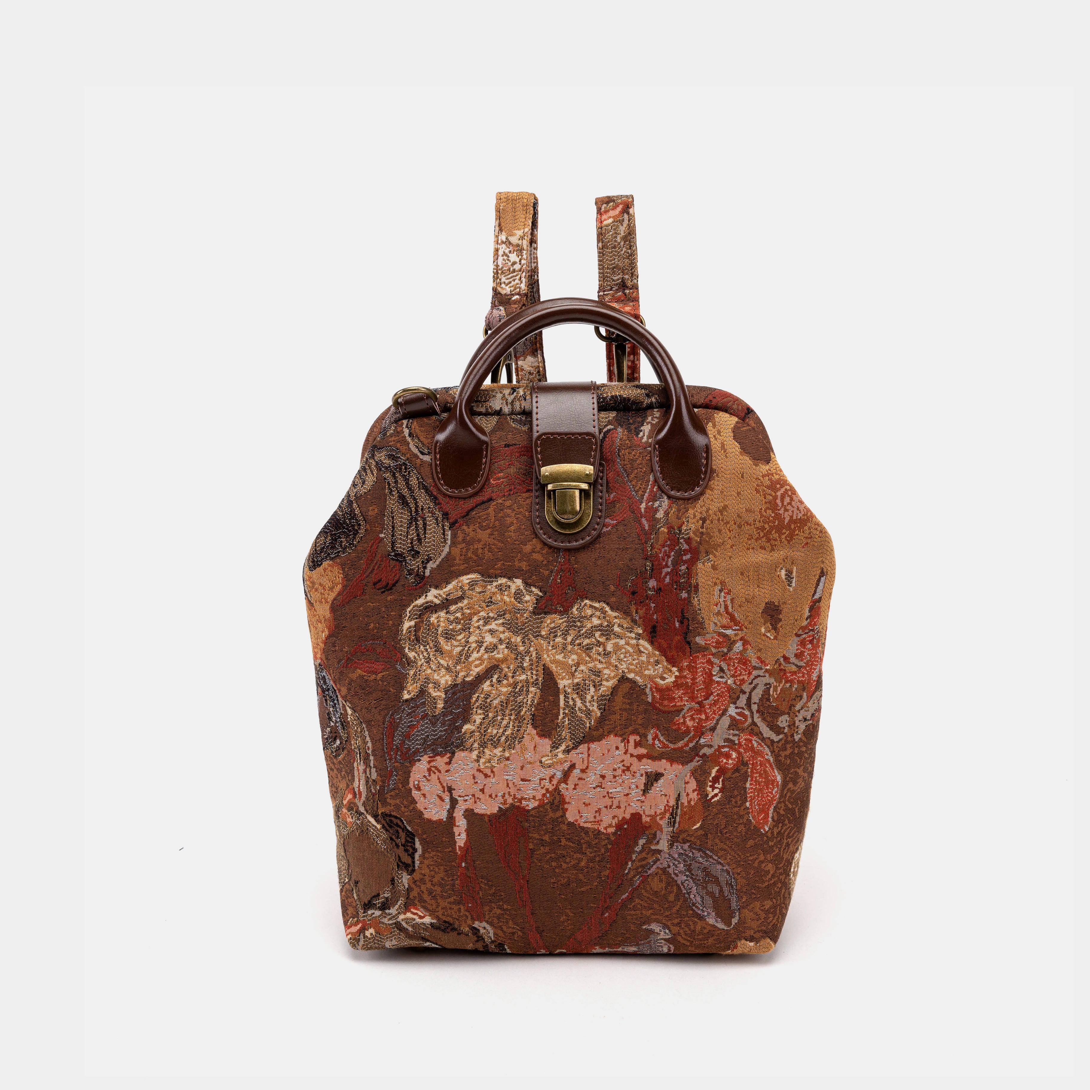 Abstract Brown Carpet Everyday Backpack Carpetbag of America front