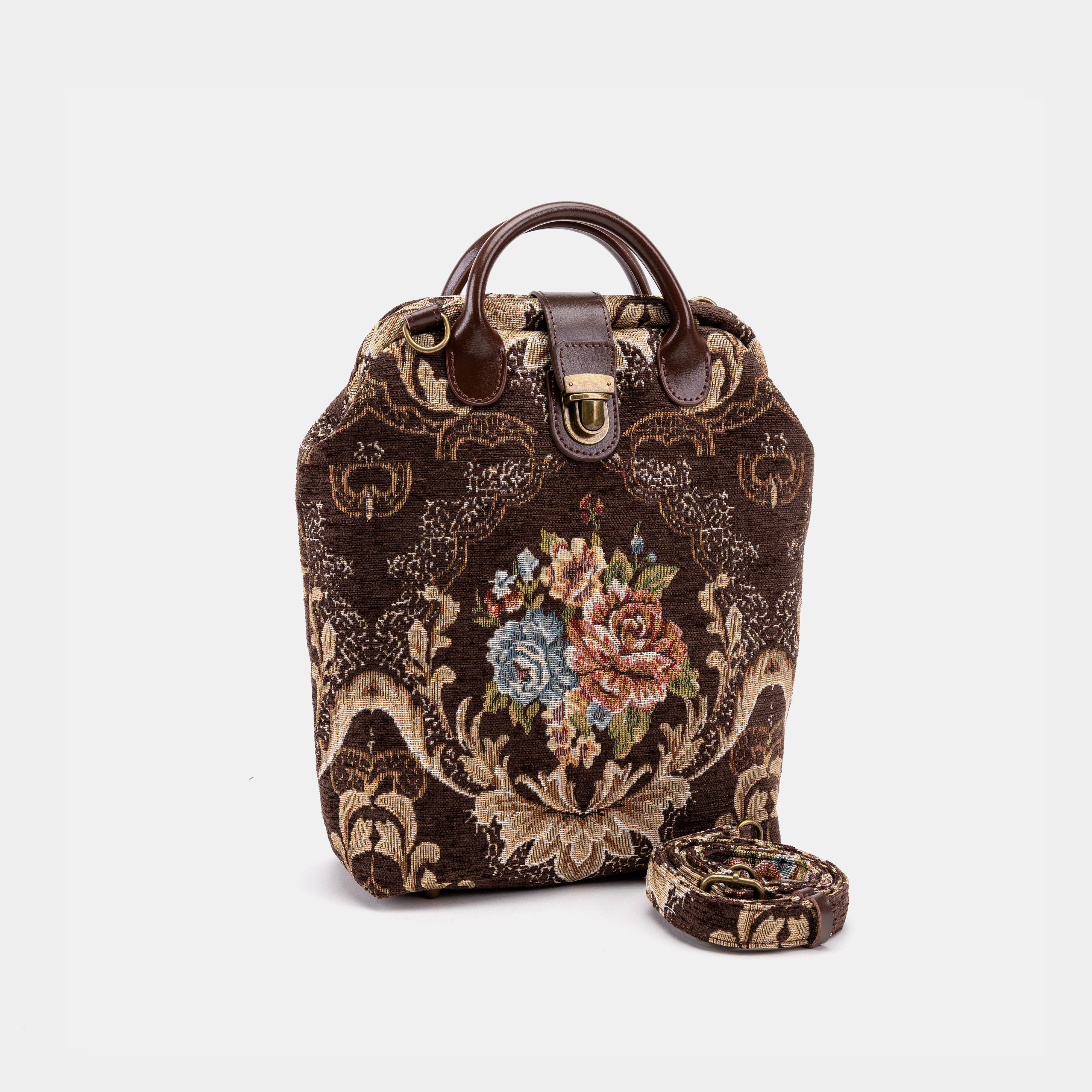 Floral Brown Carpet Everyday Backpack Carpetbag of America main