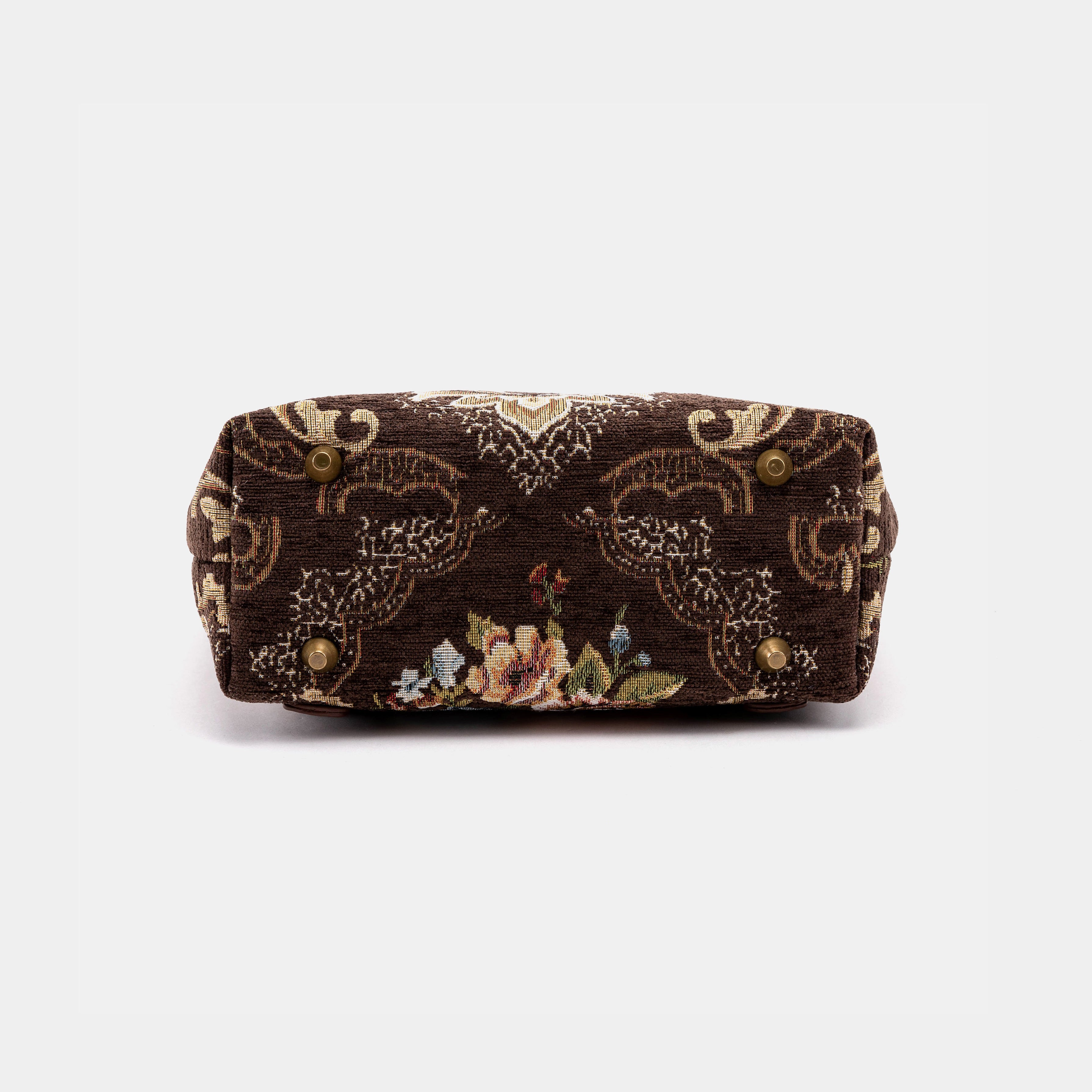 Floral Brown Carpet Everyday Backpack Carpetbag of America bottom