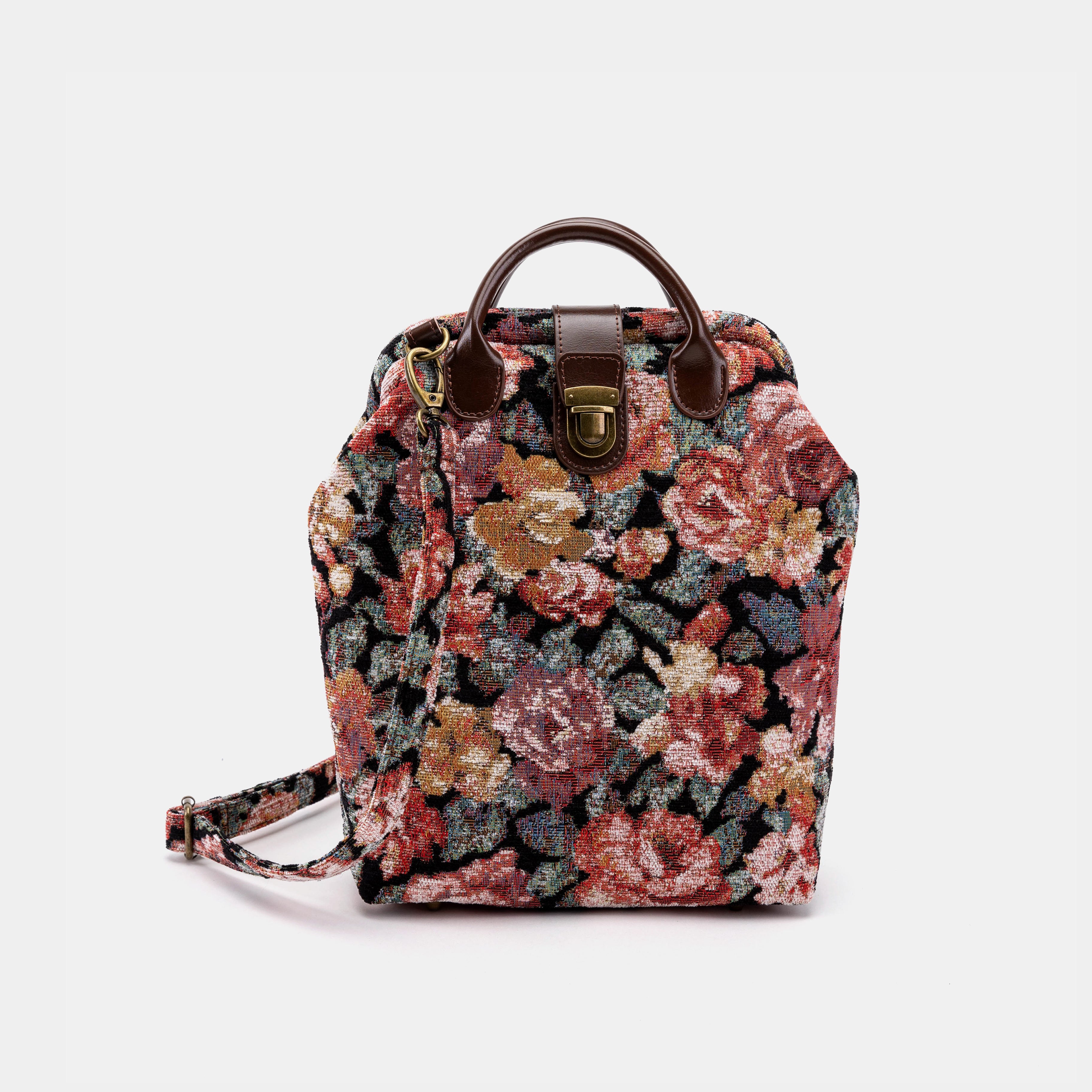 Floral Rose Carpet Everyday Backpack Carpetbag of America with shoulder strap
