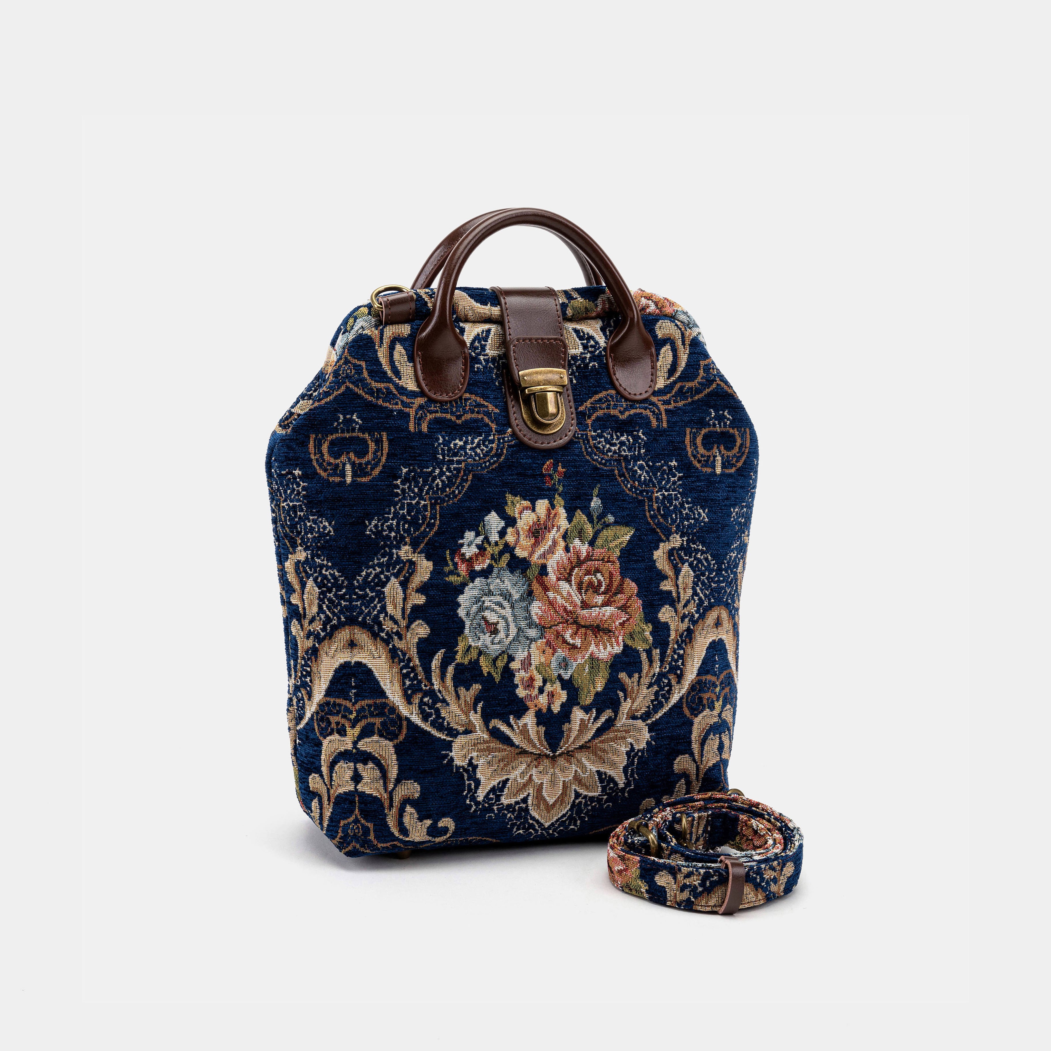 Floral Blue Carpet Everyday Backpack Carpetbag of America with shoulder strap