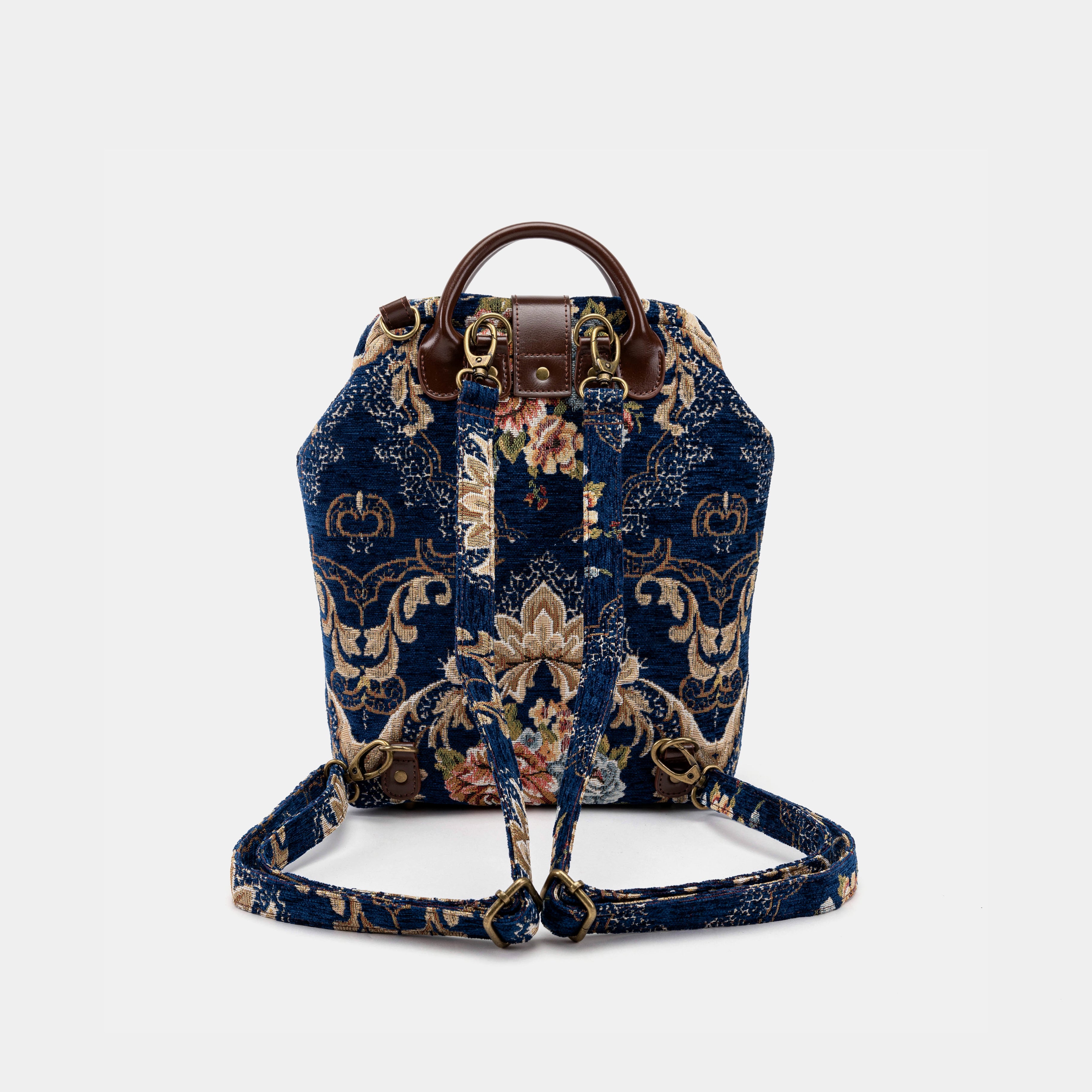 Floral Blue Carpet Everyday Backpack Carpetbag of America back