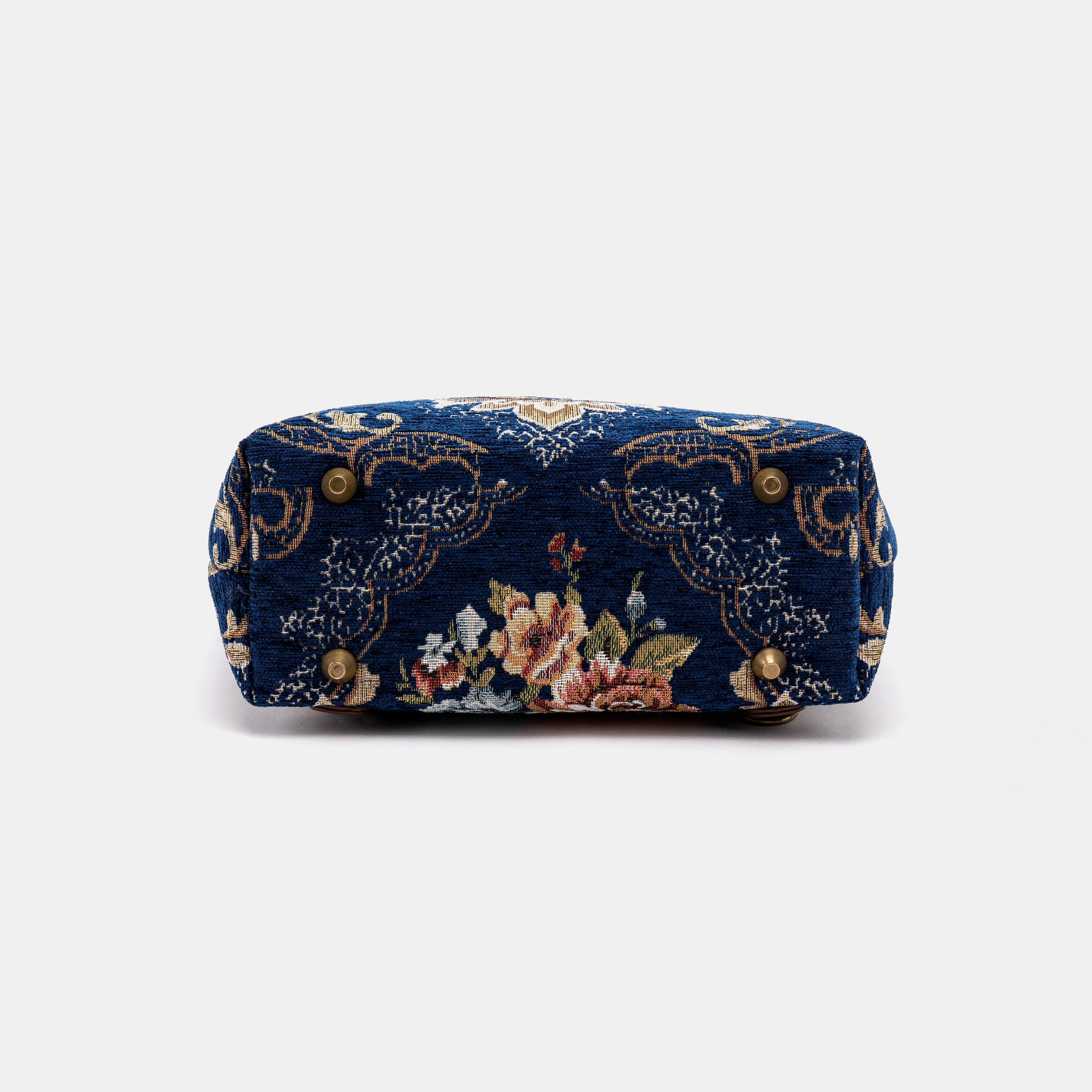 Floral Blue Carpet Everyday Backpack Carpetbag of America bottom
