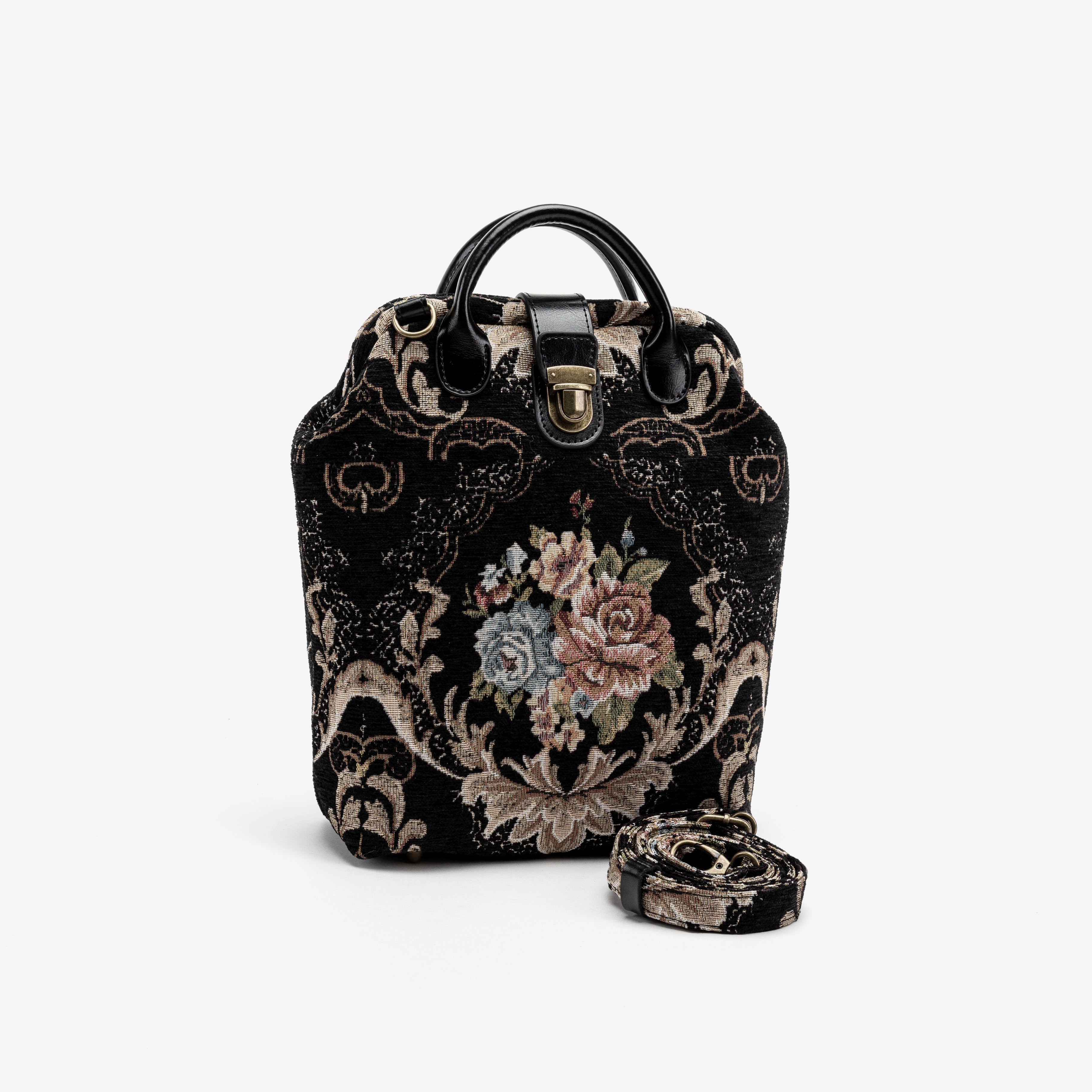 Floral Black Carpet Everyday Backpack Carpetbag of America main