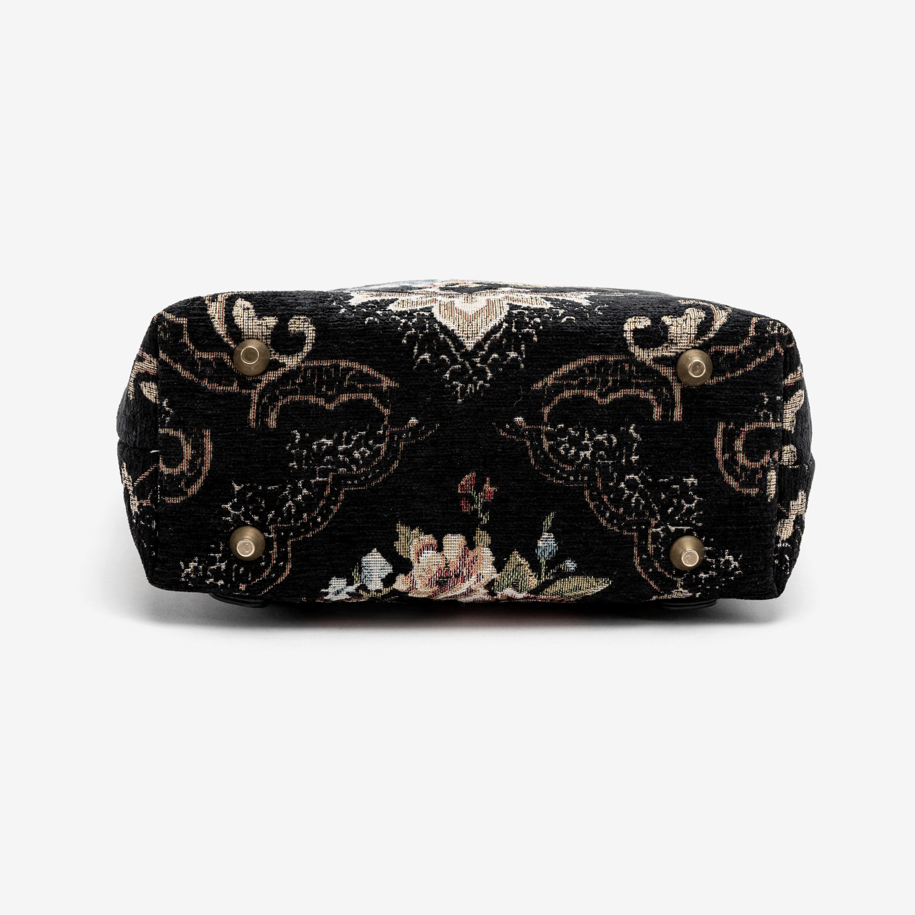 Floral Black Carpet Everyday Backpack Carpetbag of America bottom