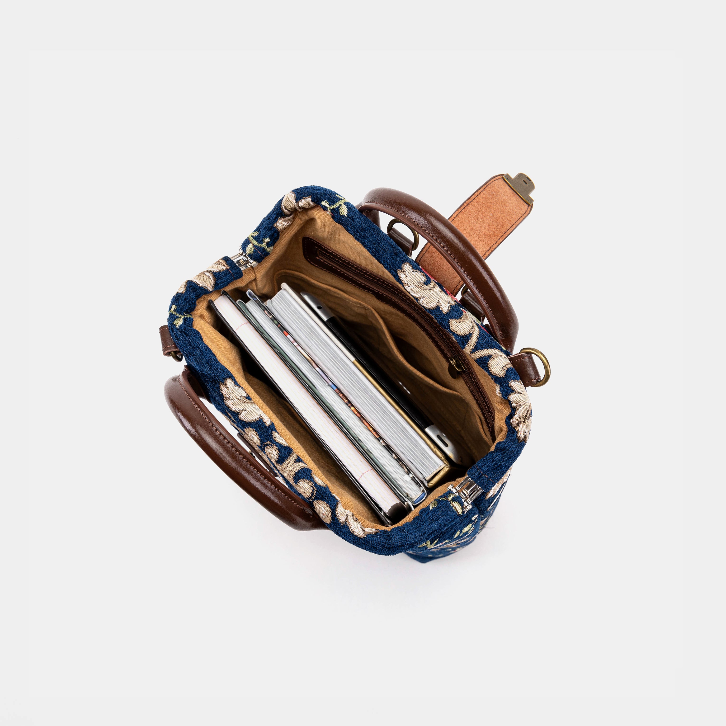 Baroque Garden Blue Carpet Everyday Backpack Carpetbag of America in use